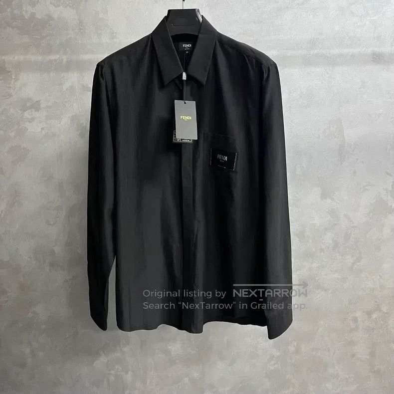 Fendi Fendi size 41 Black Letter Embroidered Jacquard Long Sleeve Size US S / EU 44-46 / 1 - 1 Thumbnail