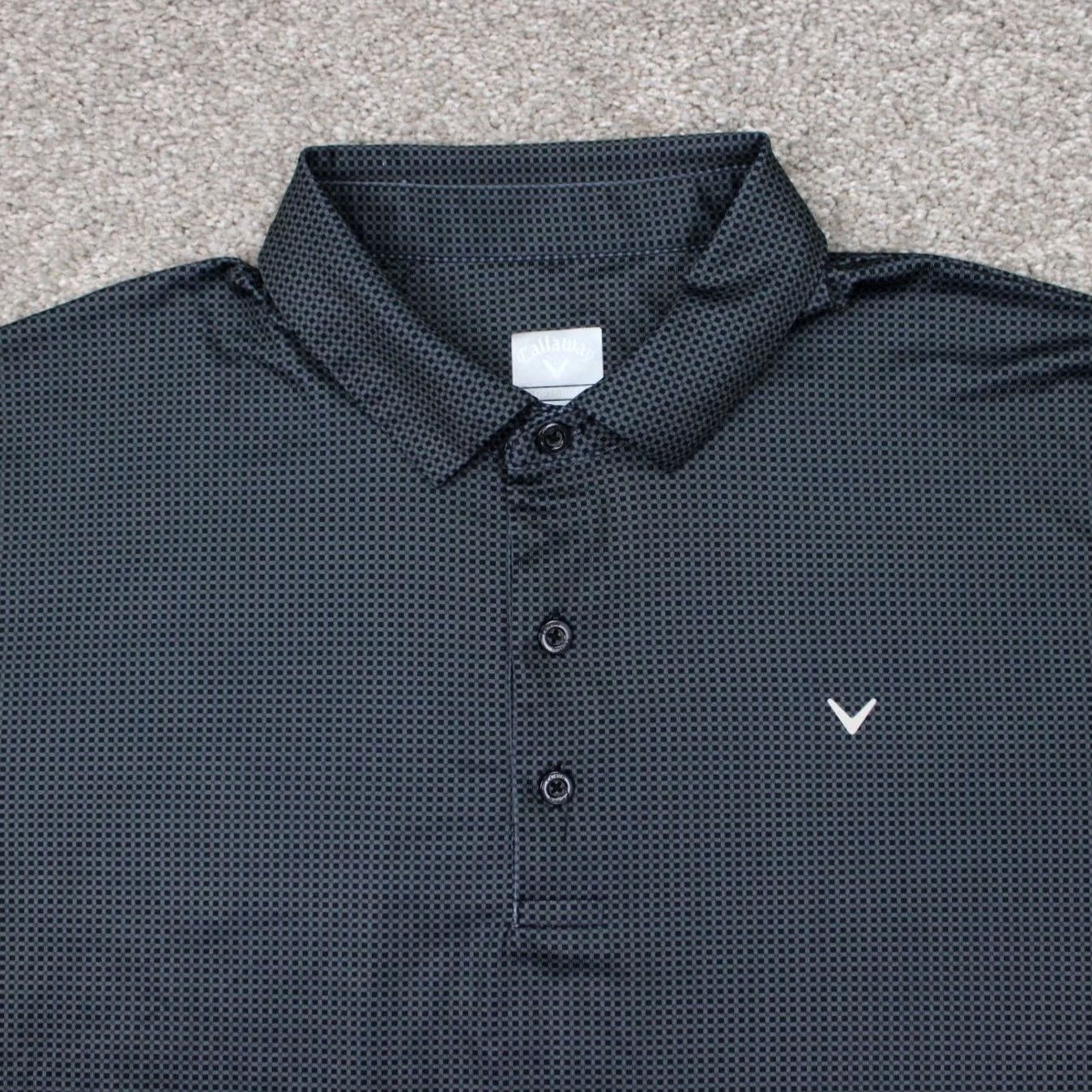 Callaway Callaway Opti-Dri Polo Shirt Mens XL Black/Gray Geometric S/S Pullover Golf Size US XL / EU 56 / 4 - 5 Thumbnail