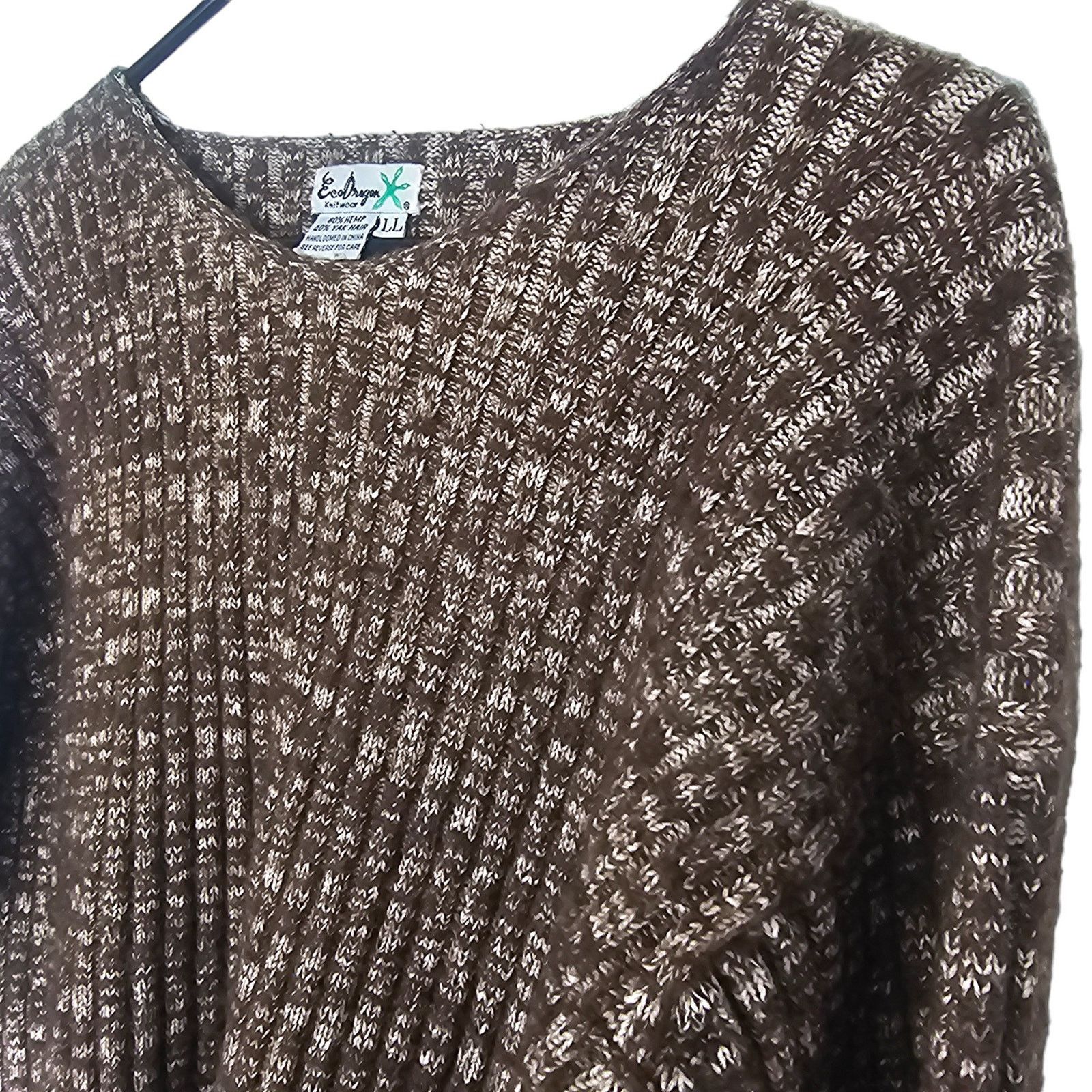 ECOALF Ecodragon Women Hemp Yak Hair Handloomed Marled Knit Sweater Size L / US 10 / IT 46 - 5 Thumbnail