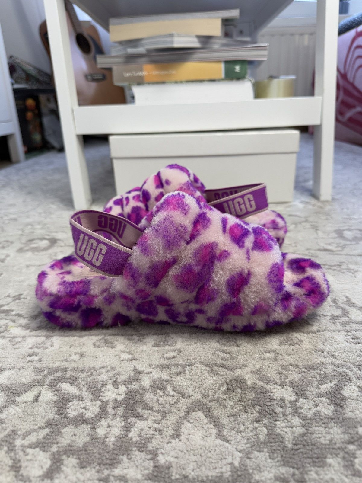 Designer × Ugg UGG pink leopard fluff yeah slippers slip ons designer y2k Size US 9 / IT 39 - 10 Thumbnail