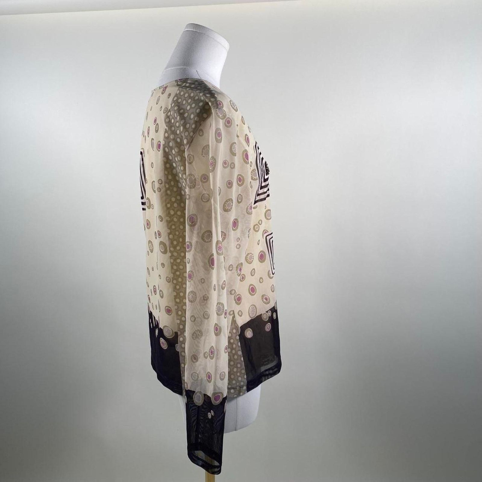 Other Vintage abstract sheer long sleeve Size L / US 10 / IT 46 - 4 Thumbnail