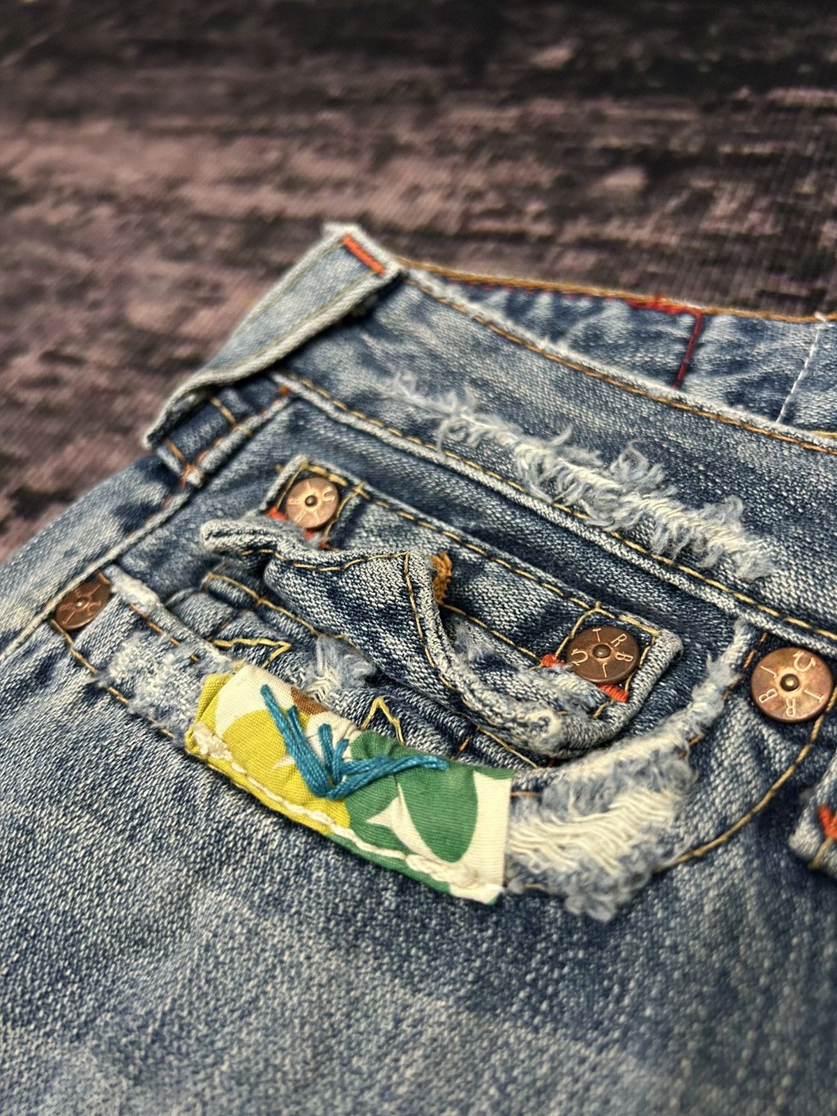 True Religion True Religion Patch work Spiral Flare Jeans Size US 27 - 11 Thumbnail