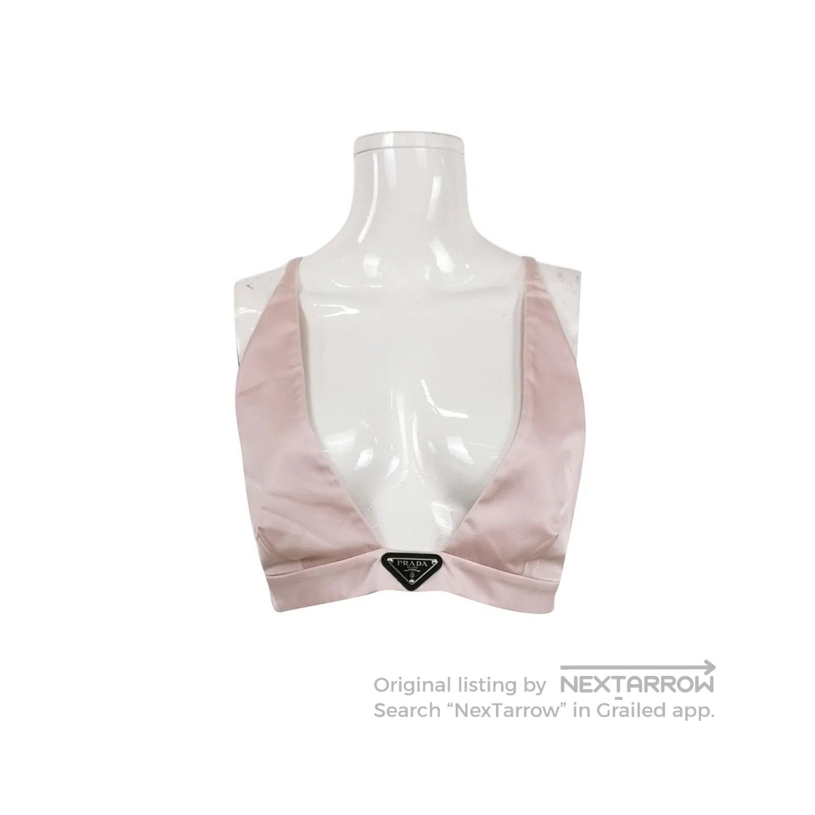 Prada Prada Pink Triangle Logo Cami Top . Size L / US 10 / IT 46 - 1 Thumbnail