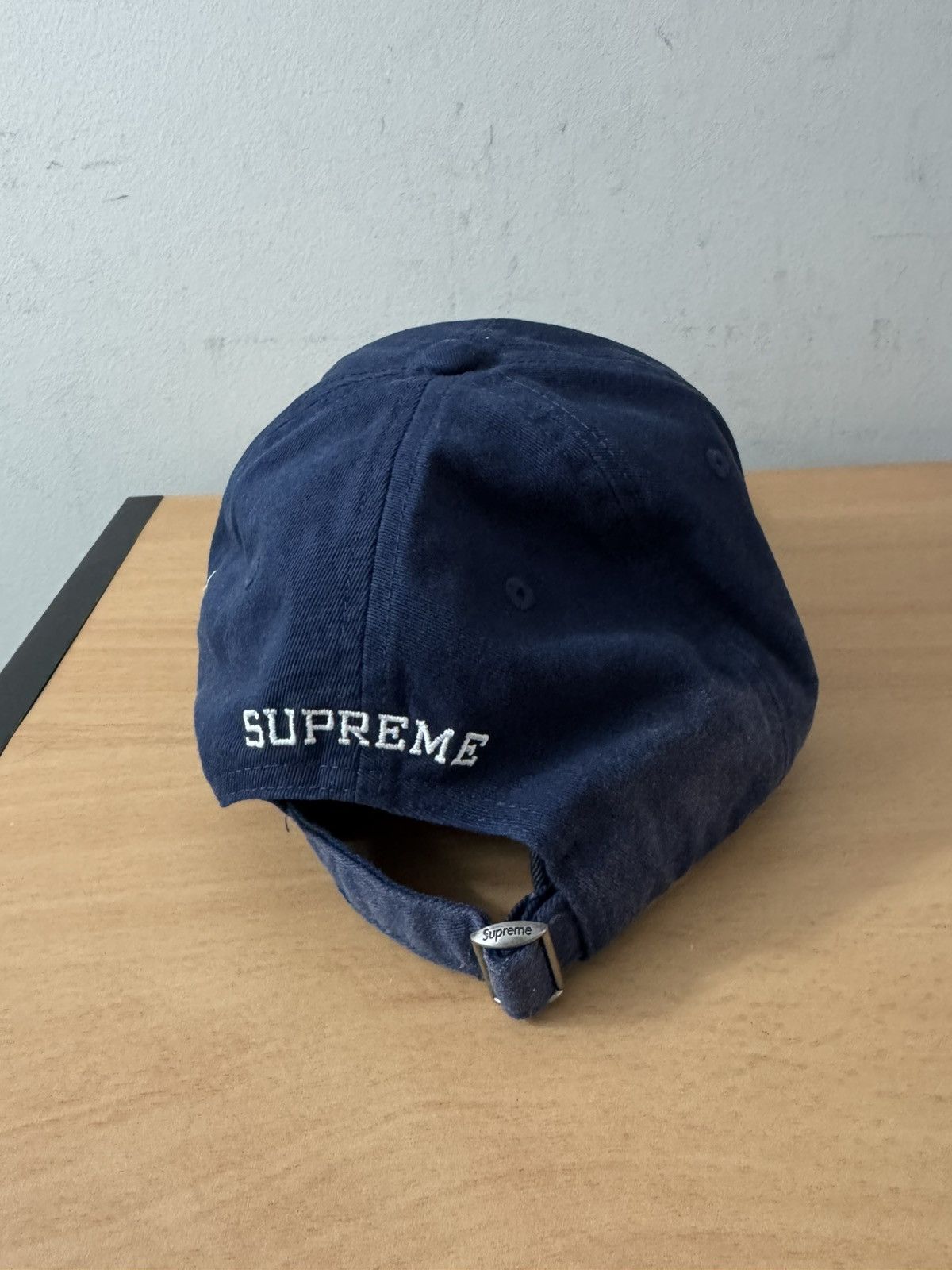 Supreme Leather Applique 6-Panel Hat Navy