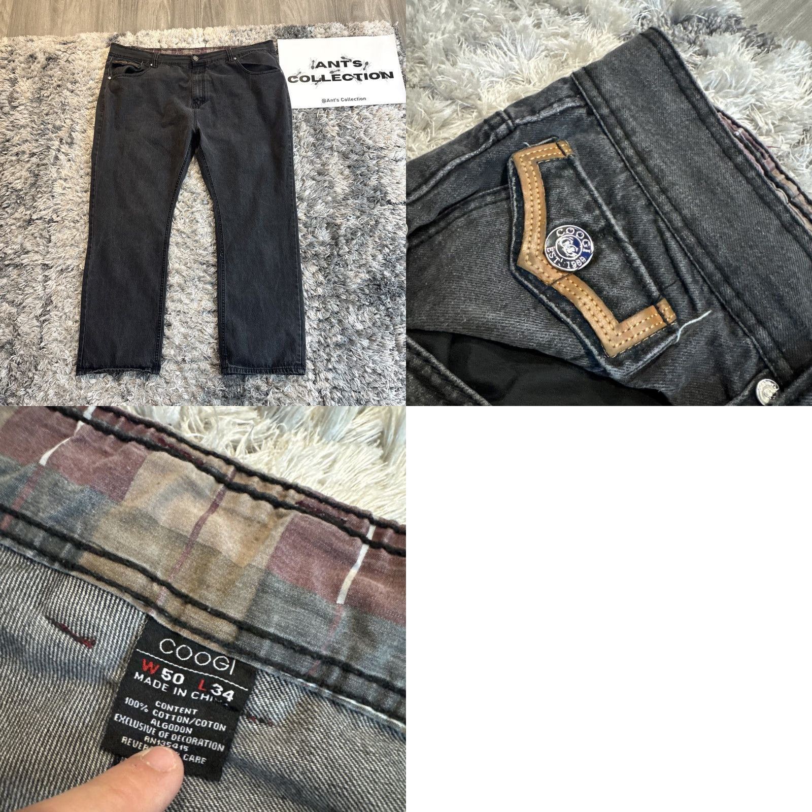 Coogi VINTAGE Coogi Denim Jeans Embroidered 90s Y2K Black Men’s 50x34 HTF Size US 34 / EU 50 - 8 Thumbnail