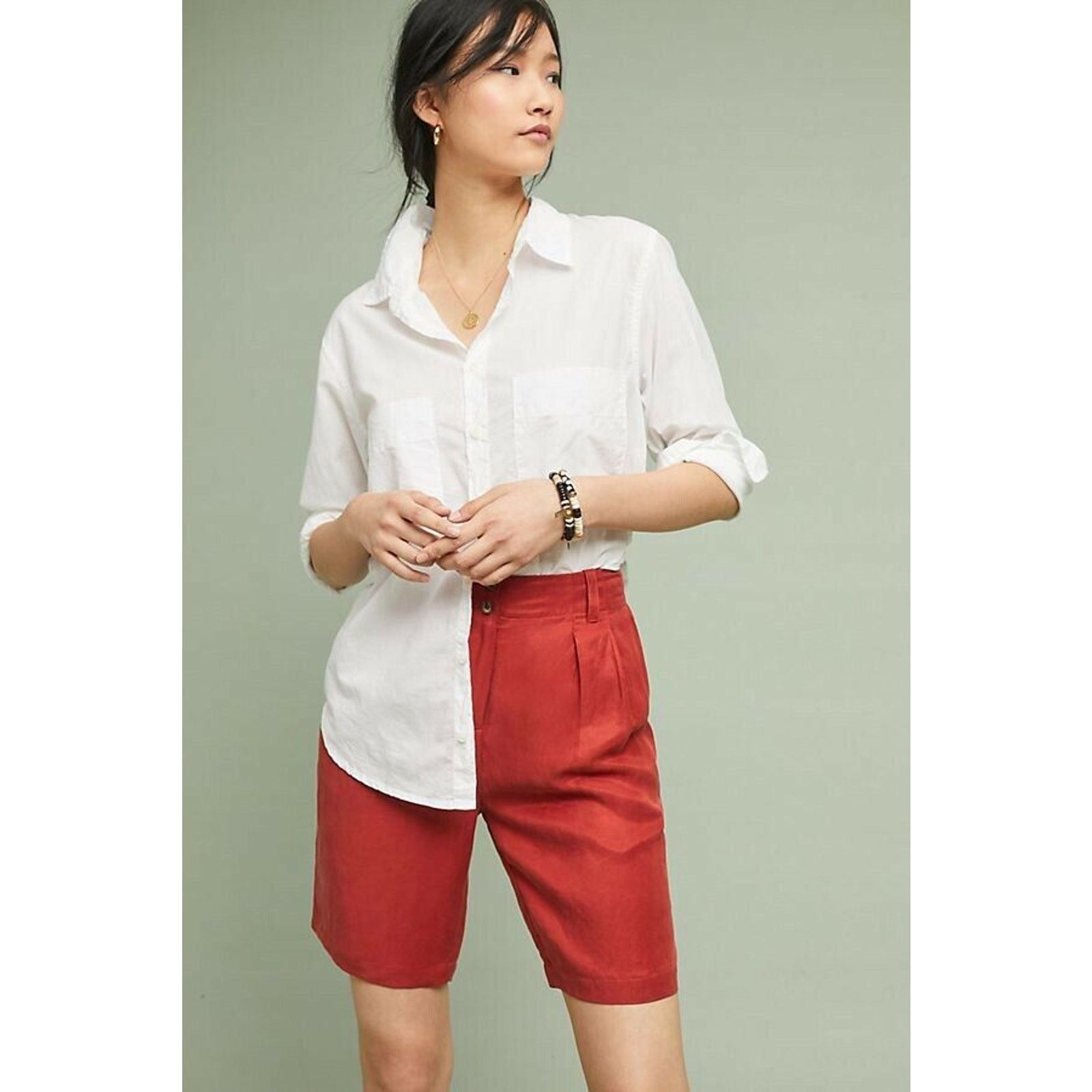Anthropologie New Anthropologie Coastline Bermuda Shorts $98 Size 24 Size 24" / US 00 / IT 34 - 1 Thumbnail