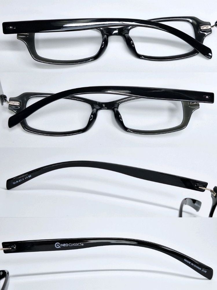 Other neo classics GLR-01-1 Slim Black Square Glasses Frame Size ONE SIZE - 9 Thumbnail