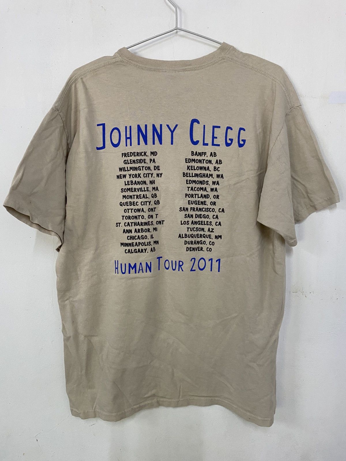 Band Tees VINTAGE JOHNNY CLEGG HUMAN TOUR 2011 Size US L / EU 52-54 / 3 - 3 Thumbnail