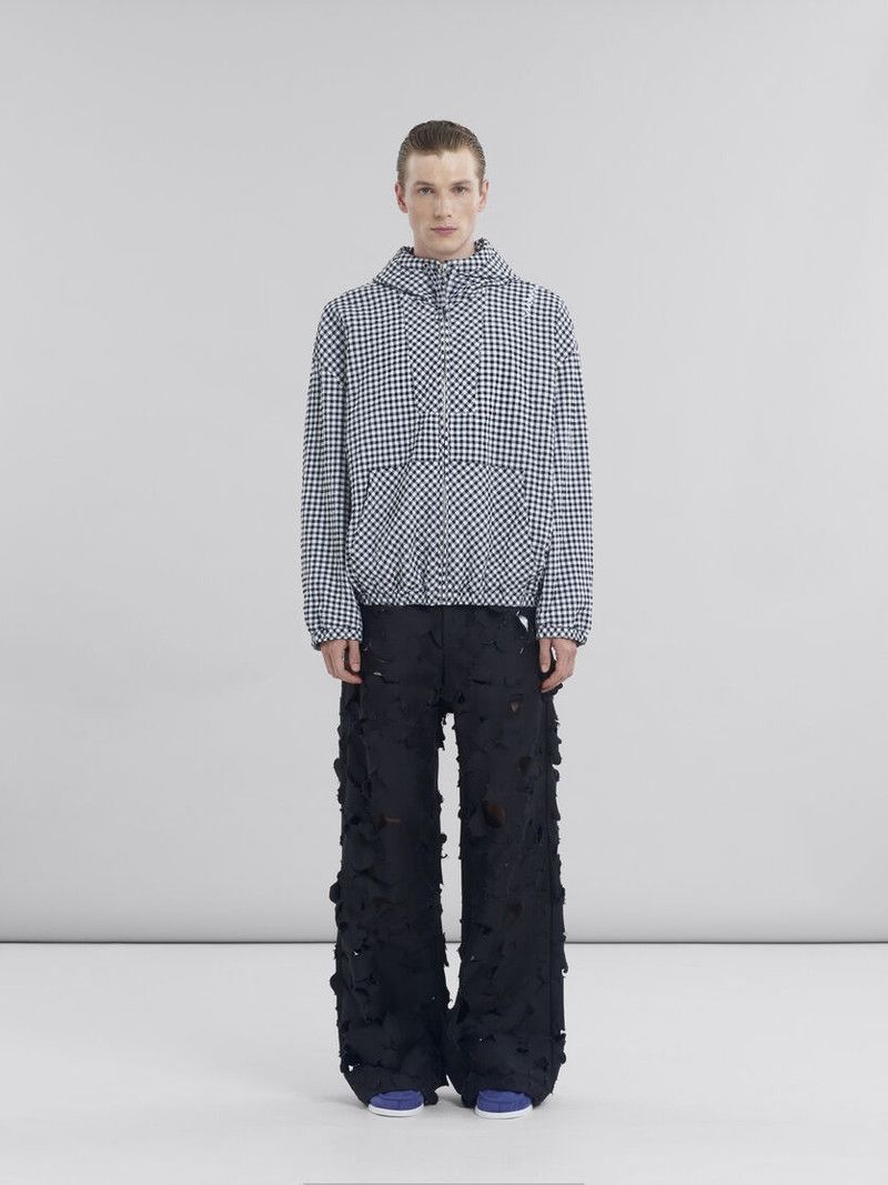 Marni o1f1d3z0326 Checked Seersucker Hooded Jacket in Multicolor Size US M / EU 48-50 / 2 - 2 Thumbnail