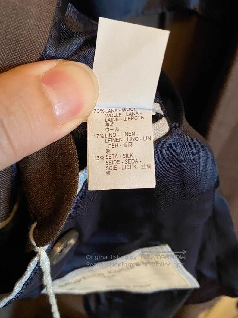 Brunello Cucinelli brunello cucinelli Suit , Wool Linen Silk Blended Fabric Size 50L - 4 Thumbnail
