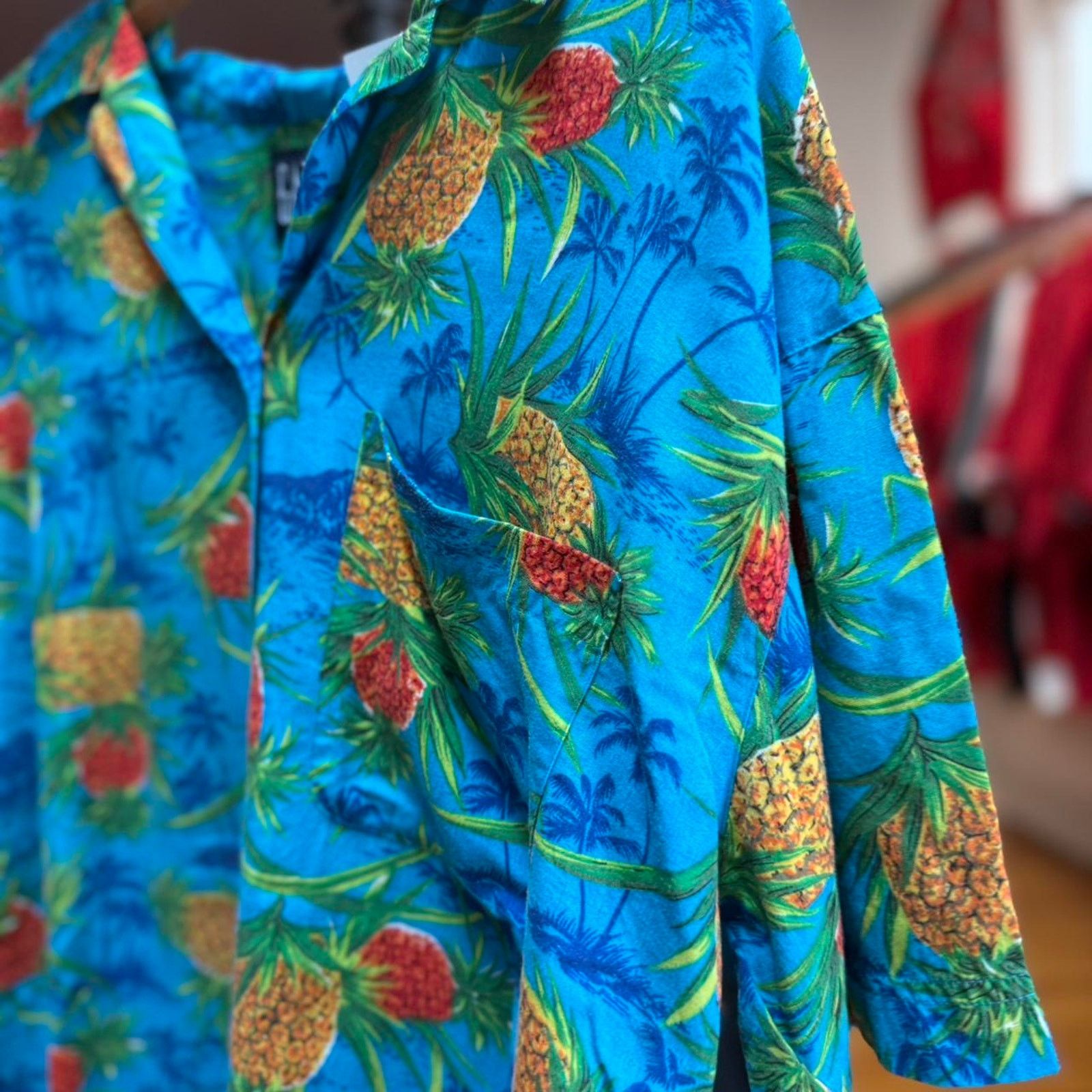 Gap × Vintage Vintage 90s Gap Floral Hawaiian Loop Collar Shirt Size US L / EU 52-54 / 3 - 6 Thumbnail