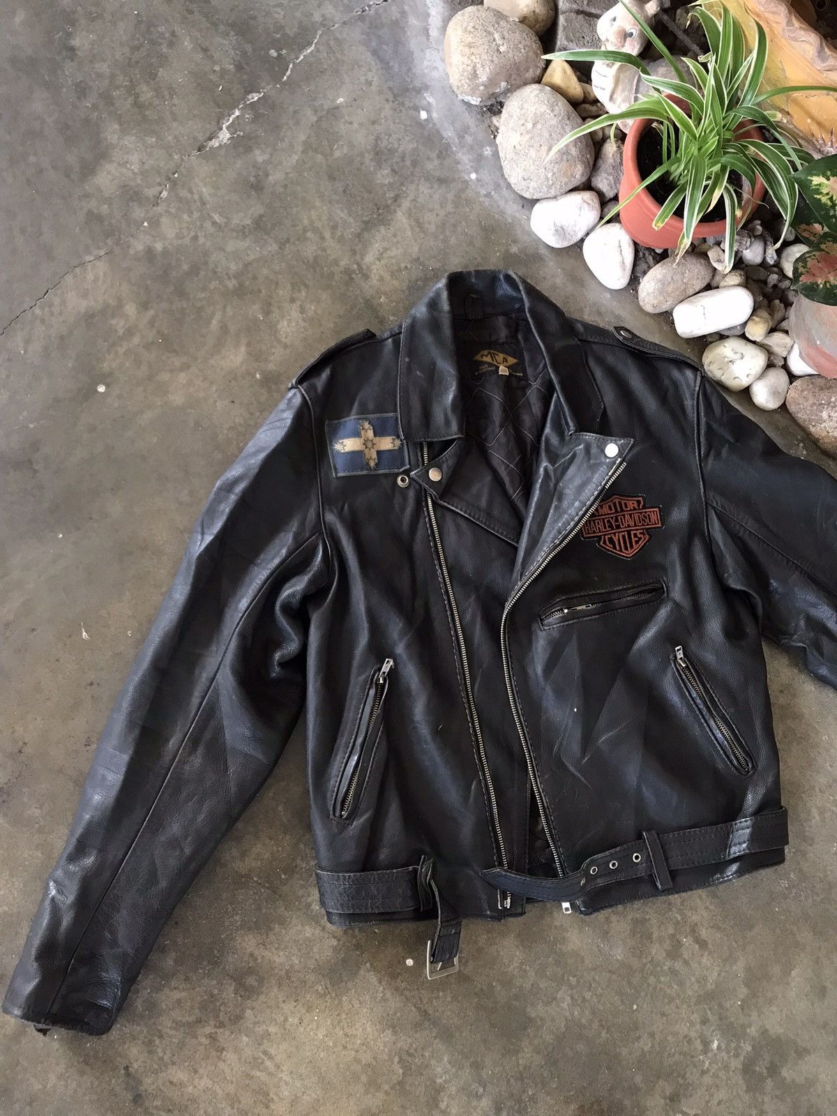 Harley Davidson × Vintage BEST OFFER💥VTG MCA Harley Davidson Leather Jacket Size US M / EU 48-50 / 2 - 2 Thumbnail