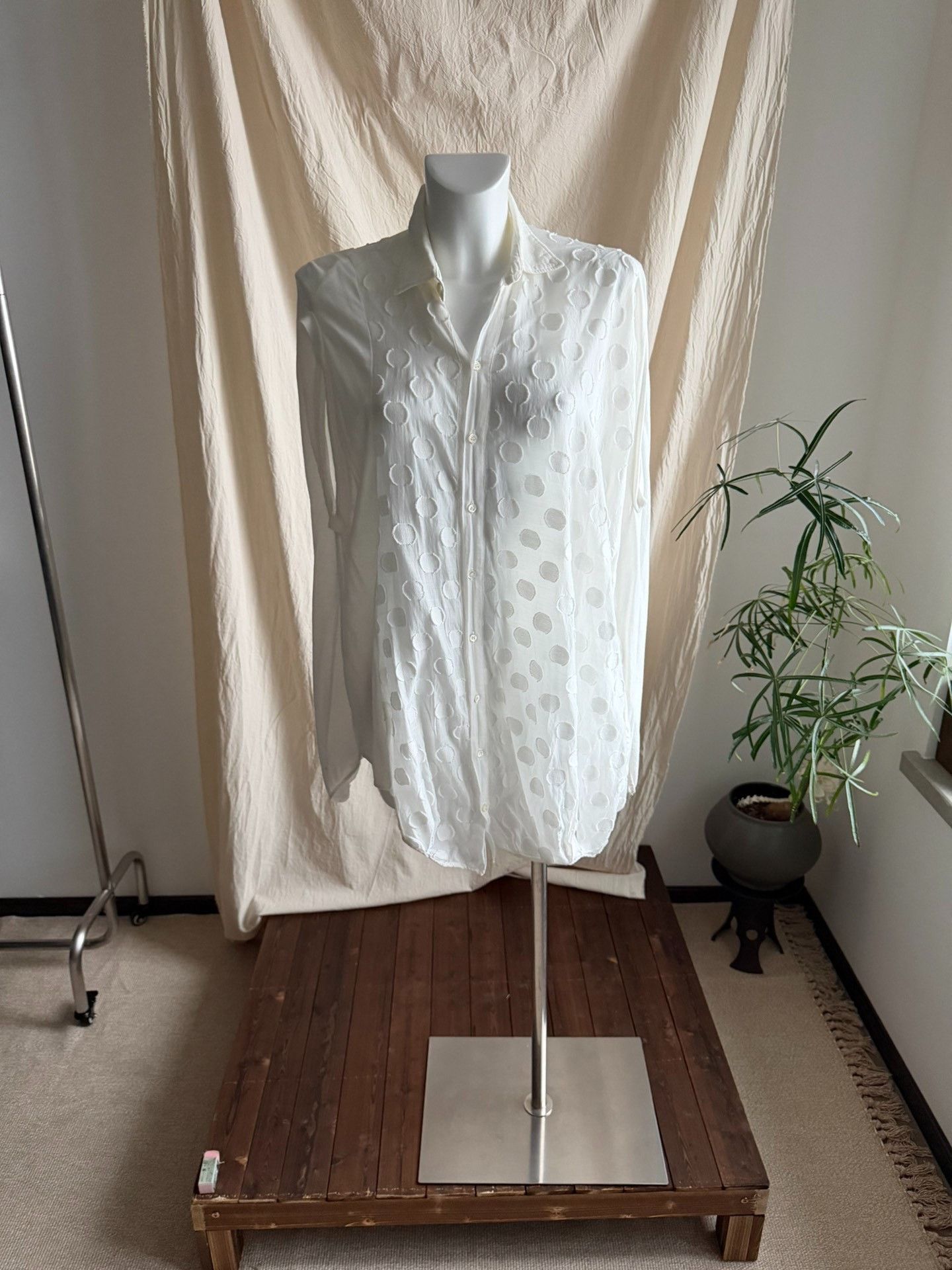 gomme GOMME Polka Dot Sleeveless Cape Shirt Size M / US 6-8 / IT 42-44 - 1 Thumbnail