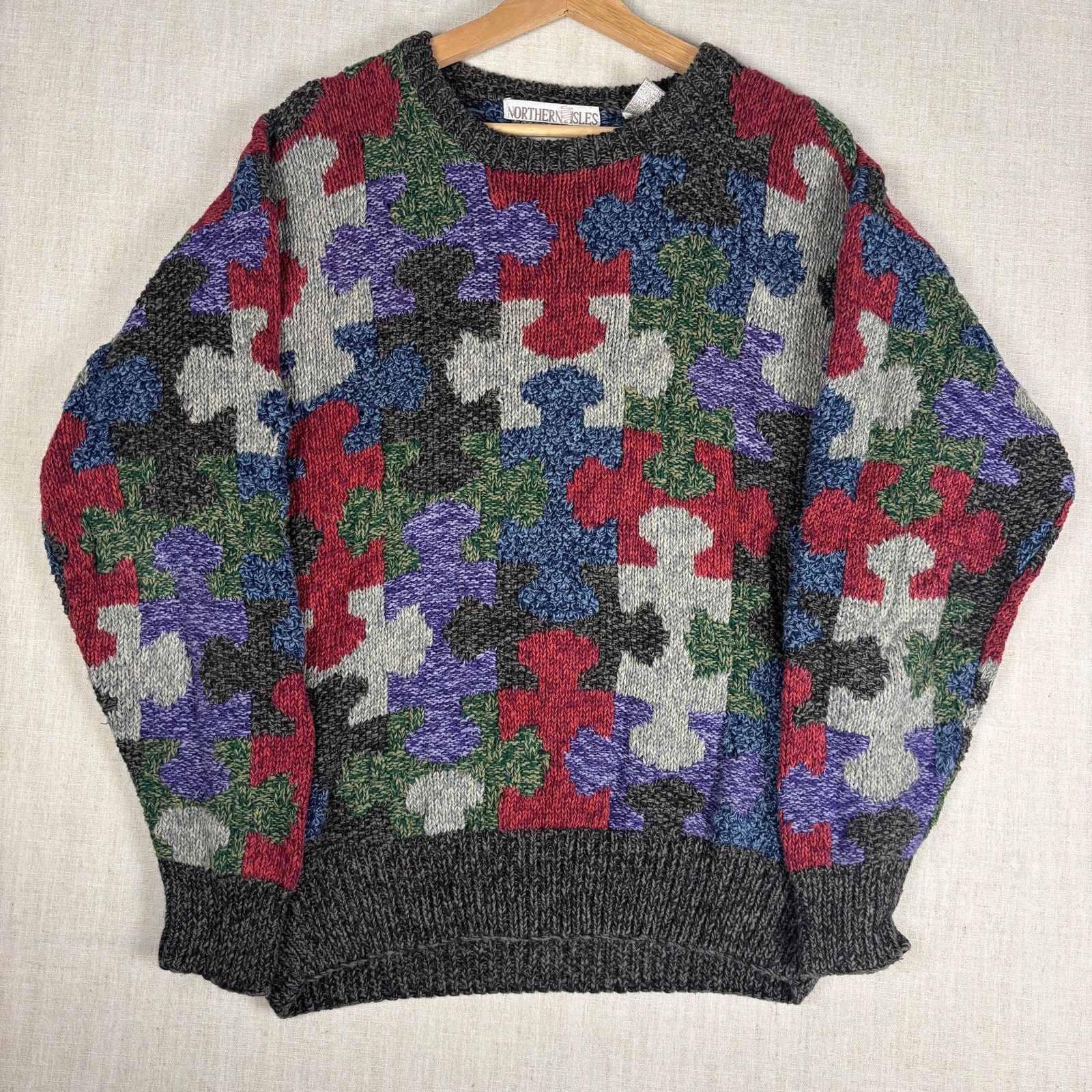 Northern Isles Vintage Northern Isles Hand Knit Puzzle Medium Sweater Size US M / EU 48-50 / 2 - 1 Thumbnail