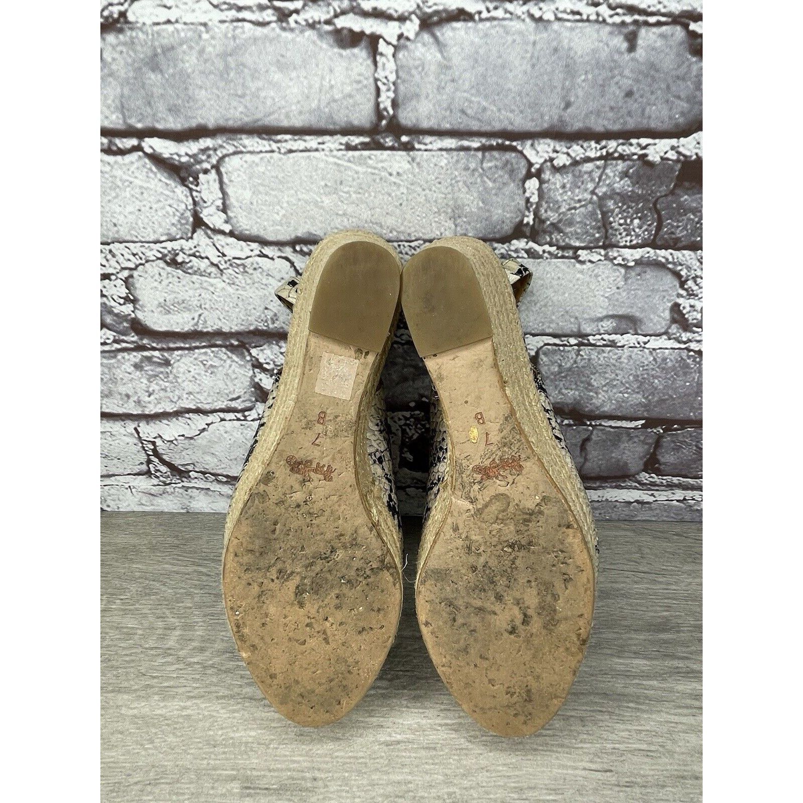 Coach Coach Ferry Snake Embossed Platform Espadrilles Wedges Strap Size US 7 / IT 37 - 22 Thumbnail