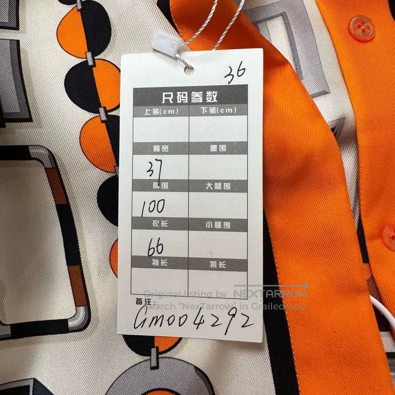 Hermes Hermes Classic Orange Totem Element Mulberry Silk Long Sle Size XS / US 0-2 / IT 36-38 - 6 Thumbnail