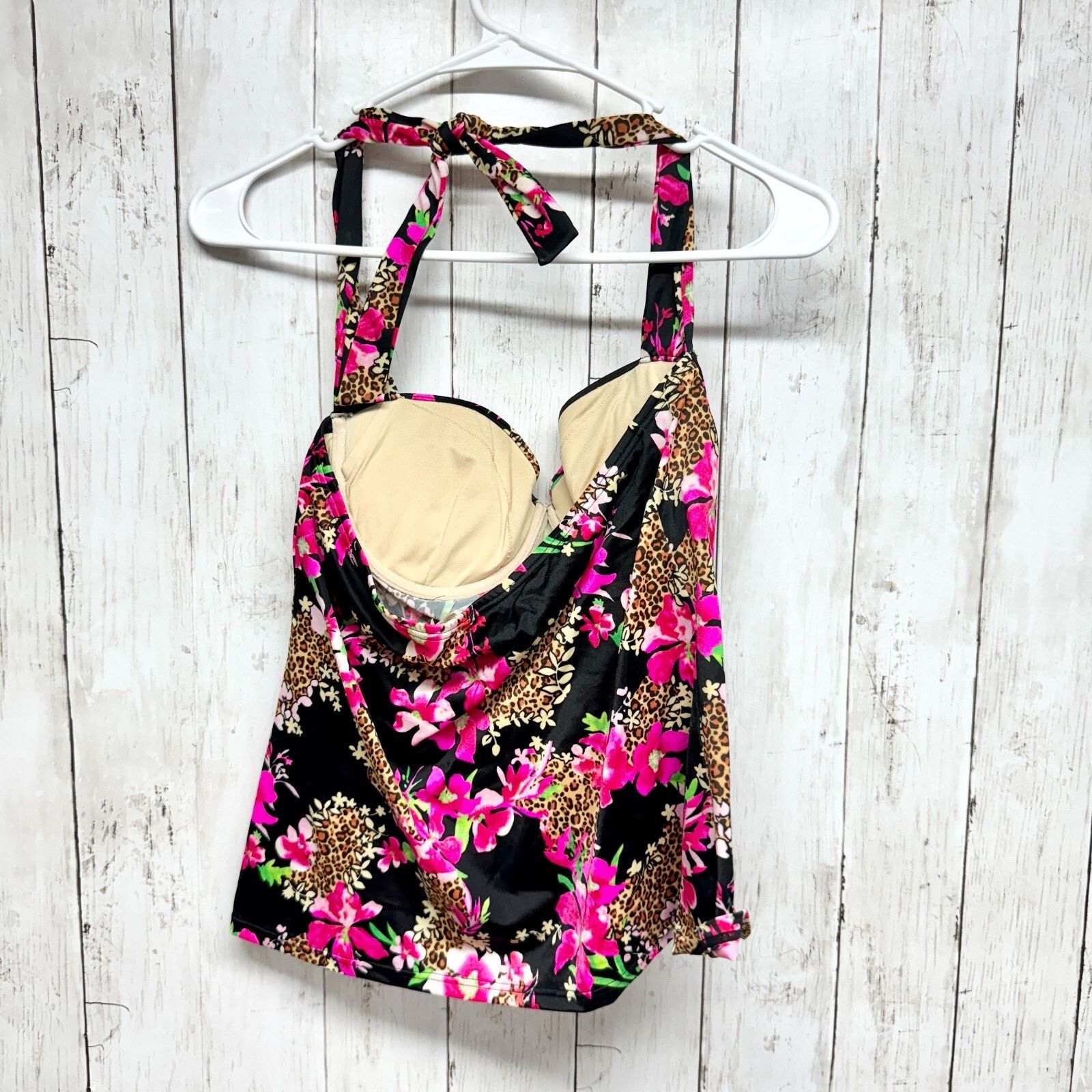 Victoria's Secret Victoria’s Secret Swim Sz 36B Neon Animal Floral Halter Top Size M / US 6-8 / IT 42-44 - 2 Thumbnail