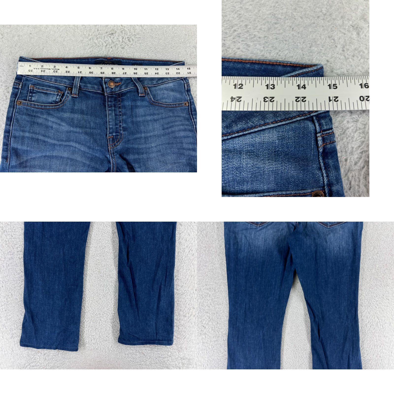Lucky Brand VINTAGE Lucky Brand Jeans Women 4 Blue Denim Ankle Mid Rise 5-Pocket Lace/Logo Button Zip Cotton Blend Size 27" / US 4 / IT 40 - 9 Thumbnail