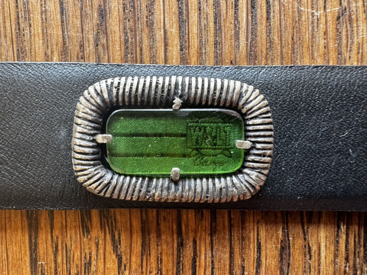 Walter Van Beirendonck NOS W&LT 1990’s Inlaid Jewel Leather Bracelet Size ONE SIZE - 2 Thumbnail