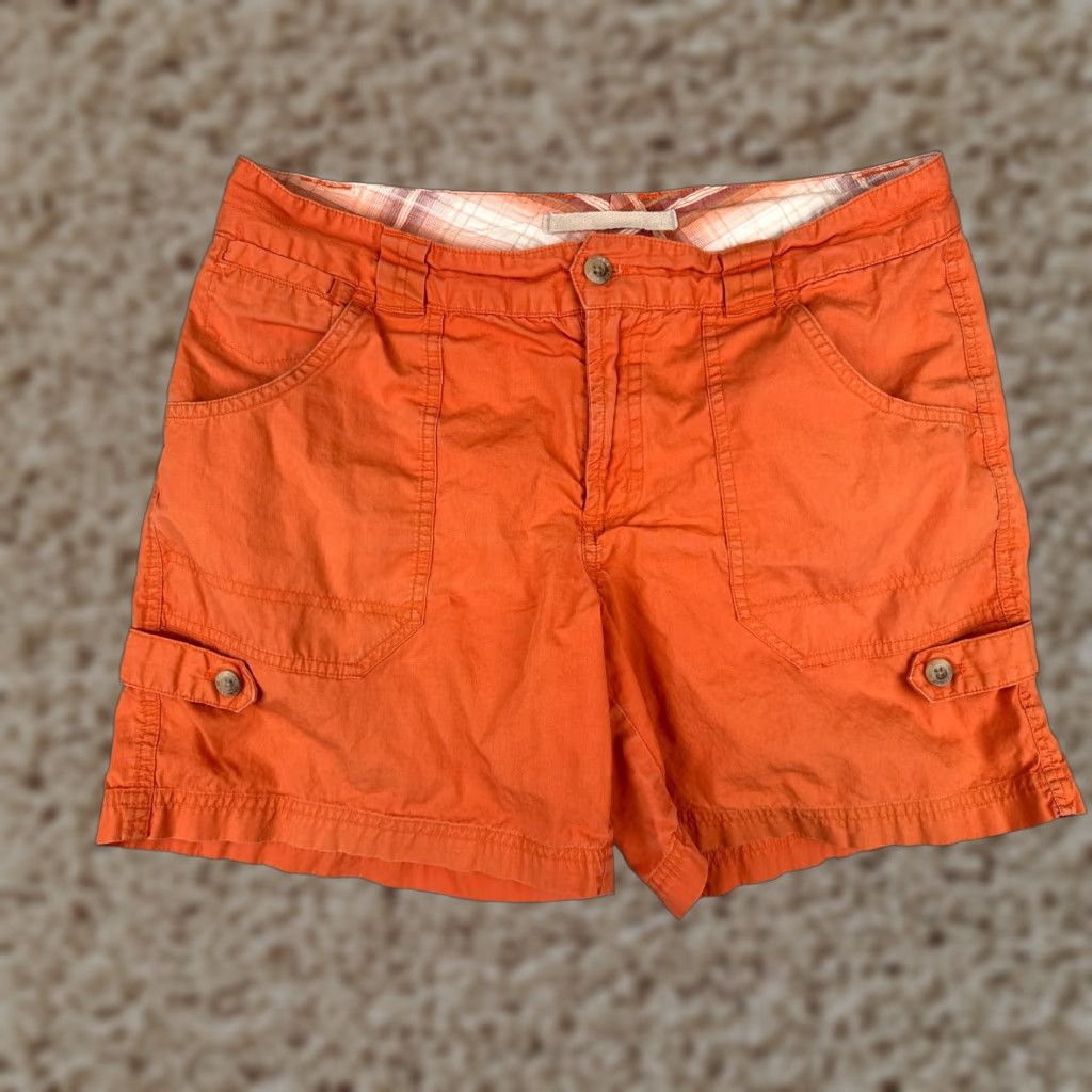 Vintage Columbia Shorts Womens 8 Orange 100% Cotton Bush Pockets Hike Camp 32x5 Fading Size 30" / US 8 / IT 44 - 1 Thumbnail