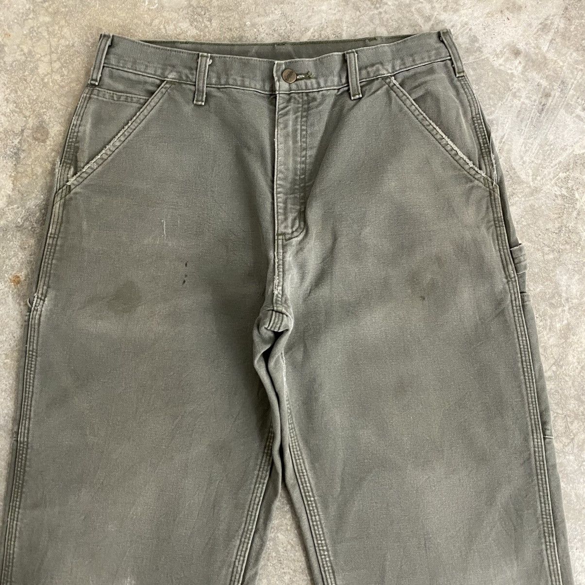Carhartt VTG Carhartt Blanket Lined Moss Green Carpenter Pants Size US 33 - 5 Thumbnail