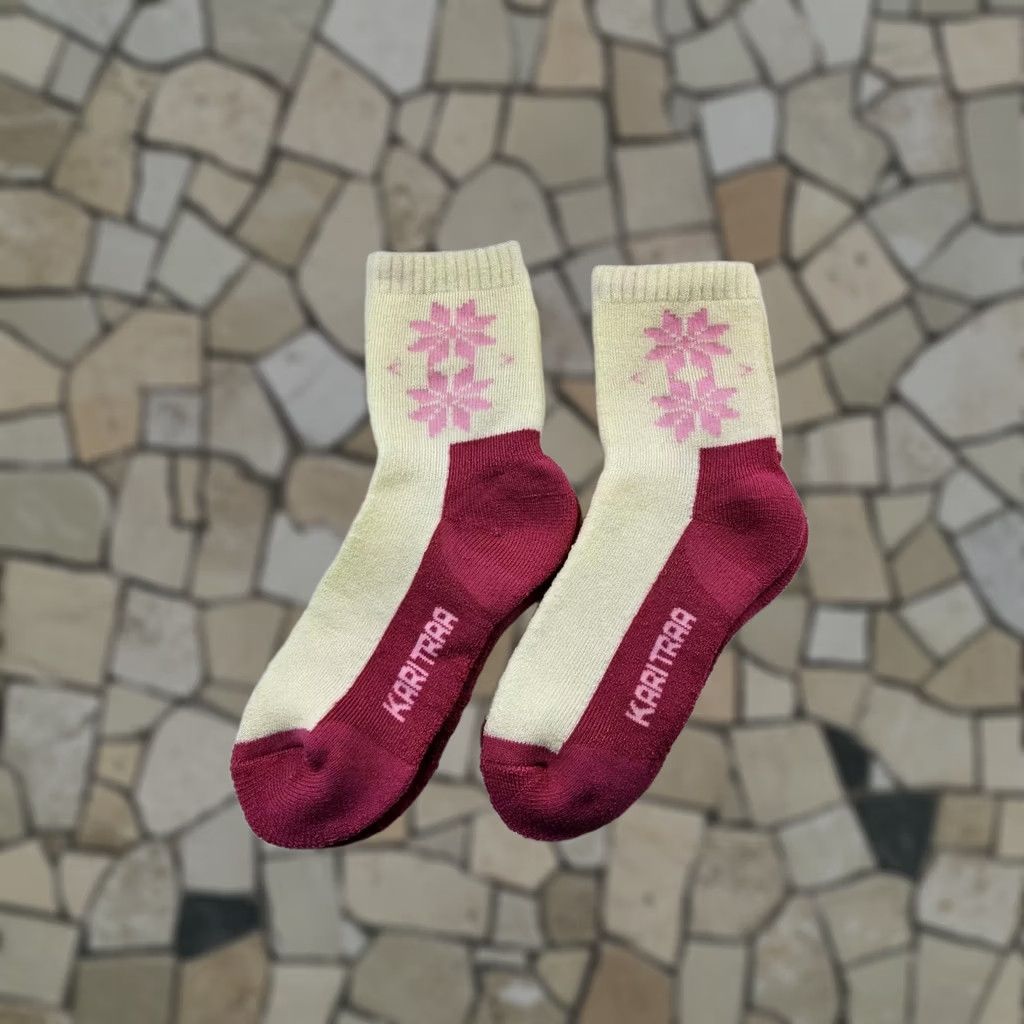 Vintage Kari Traa Socks Lot Of 2 Pairs Nordic Pattern Wool Blend Pink Size 34-36 Women Size ONE SIZE - 1 Thumbnail