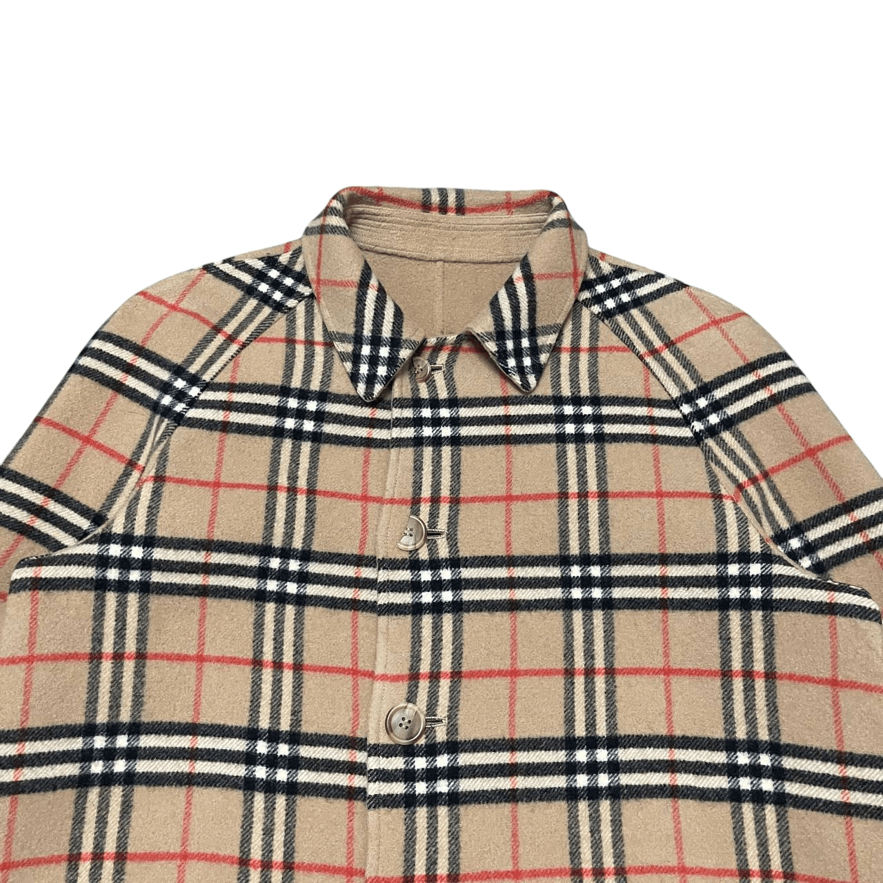 Burberry Vintage 90's Burberry Nova Check Reversible Wool Coat Size US M / EU 48-50 / 2 - 4 Thumbnail