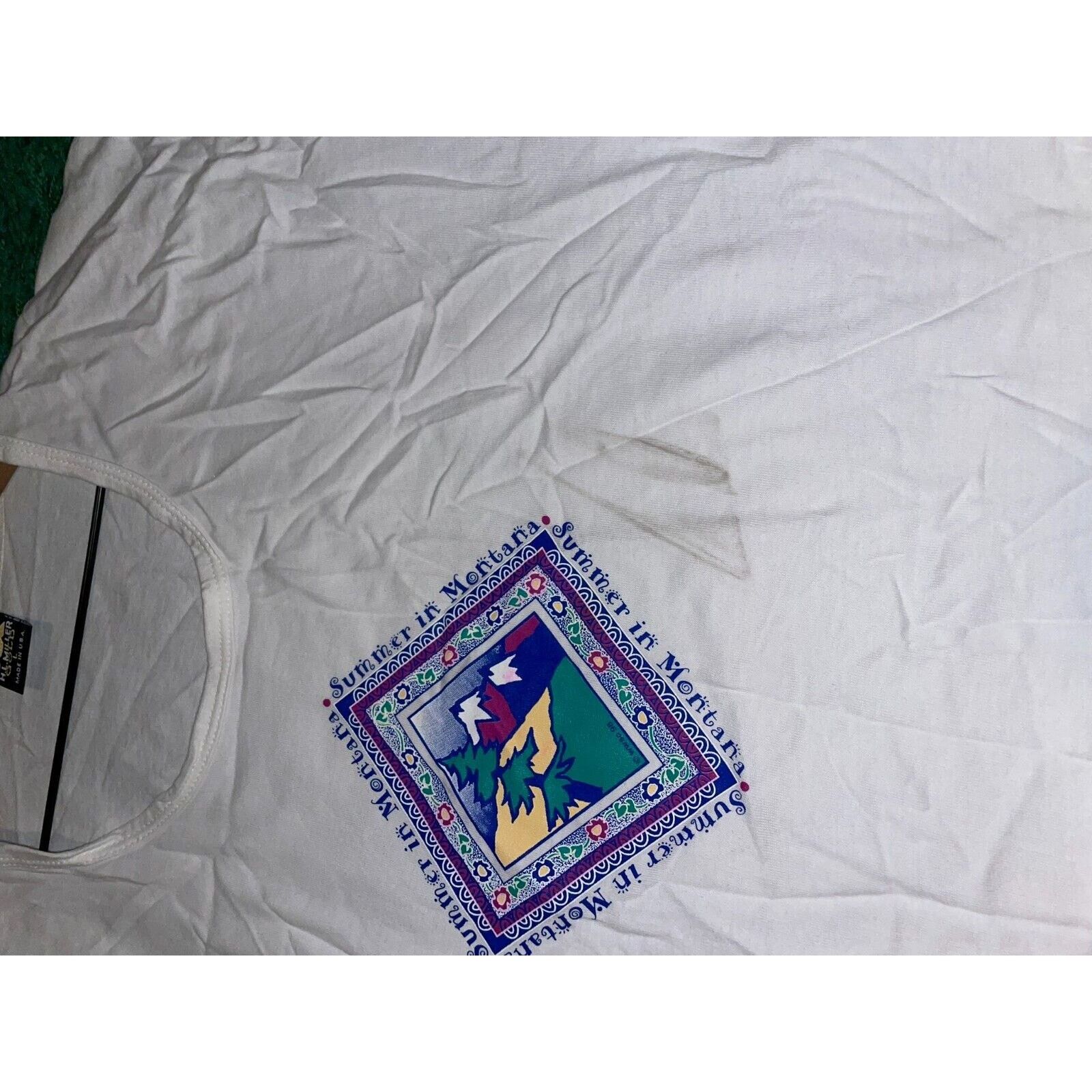 Vintage Womens Vintage Summer White Shirt Montana Tee Top 90s Large Size L / US 10 / IT 46 - 11 Thumbnail