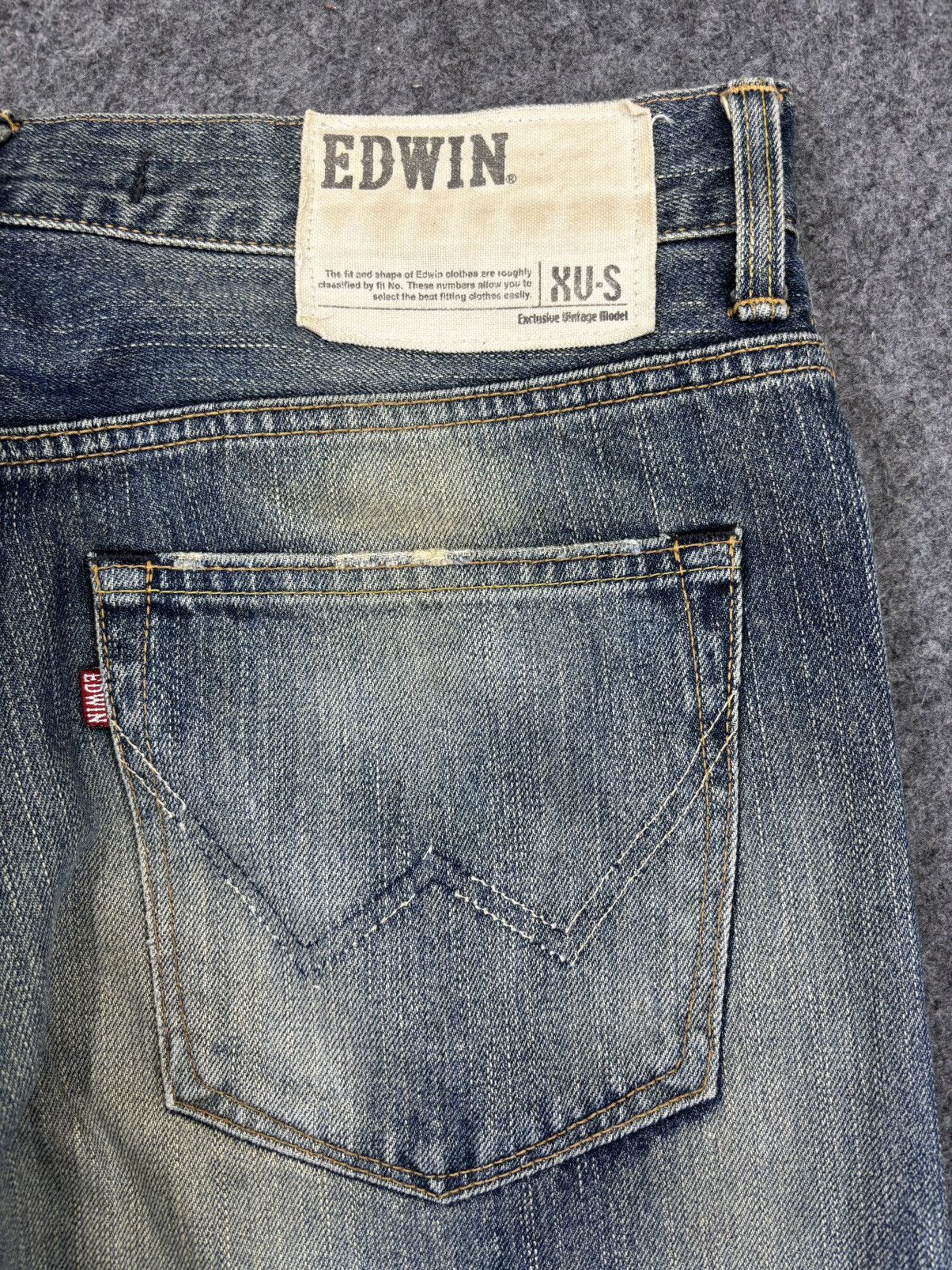 Edwin 💥Wide💥Sick Edwin 451 Mud Wash Raw Fades Denim F954 Size US 35 - 12 Thumbnail