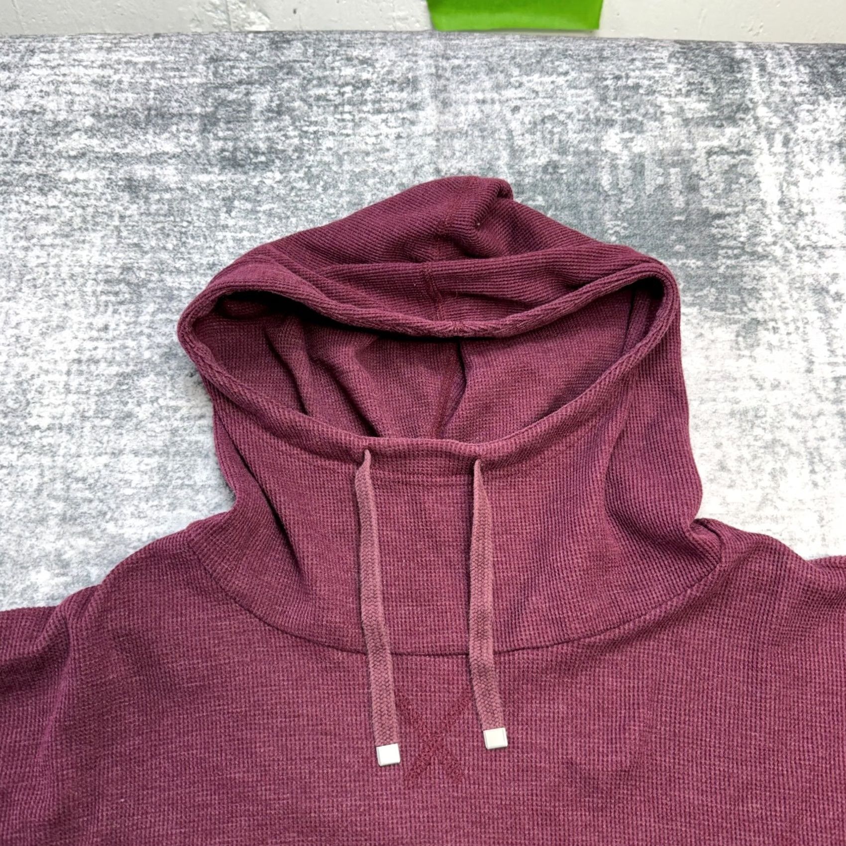 Vintage VINTAGE LL Bean Hoodie Womens XL Burgundy Waffle Knit Cowl Mock Neck Thermal Sweatshirt Size XL / US 12-14 / IT 48-50 - 3 Thumbnail