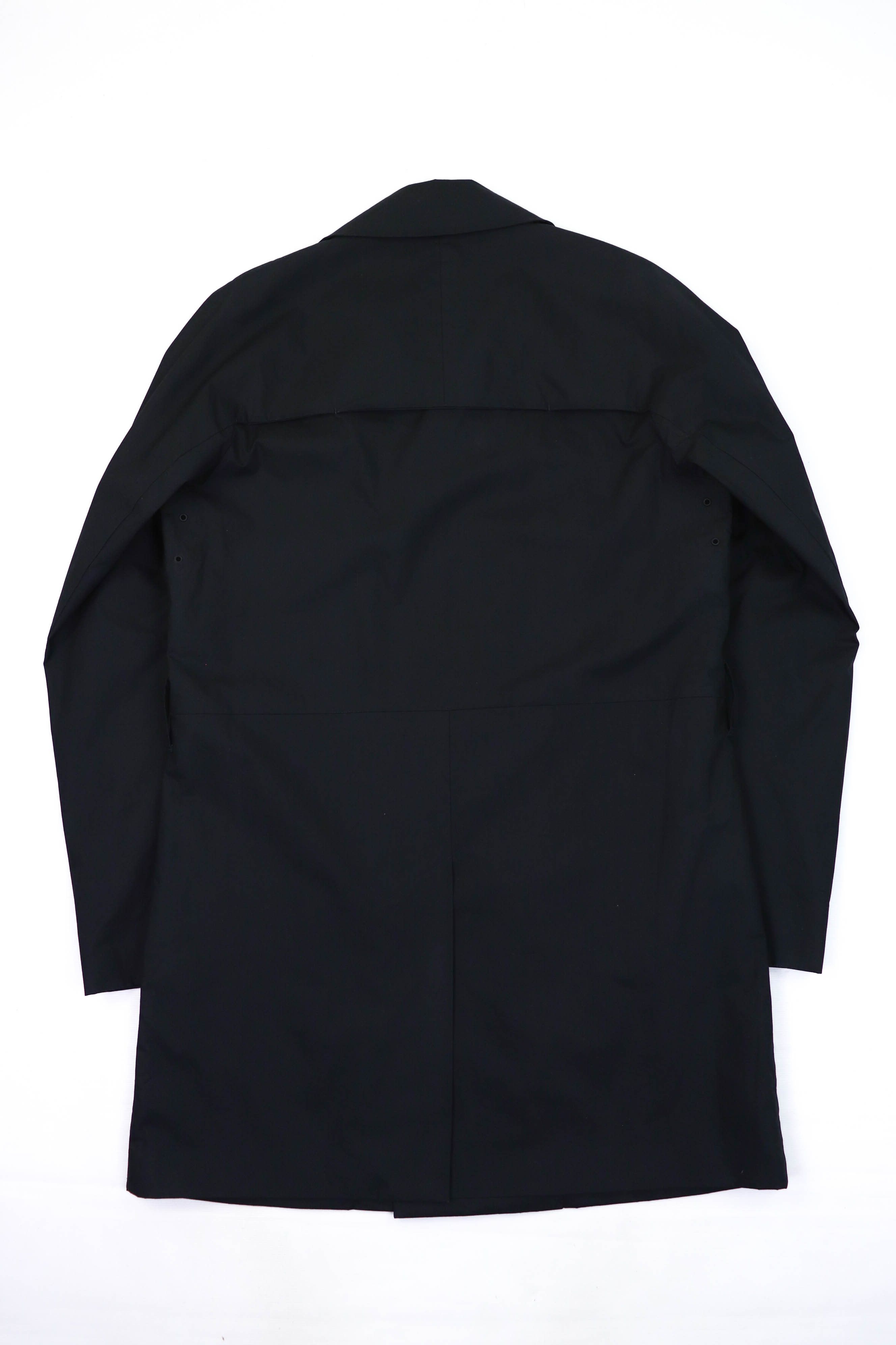 Cos COS Charcoal Black Tech Cotton Double Breasted Mac Coat Size US M / EU 48-50 / 2 - 2 Thumbnail