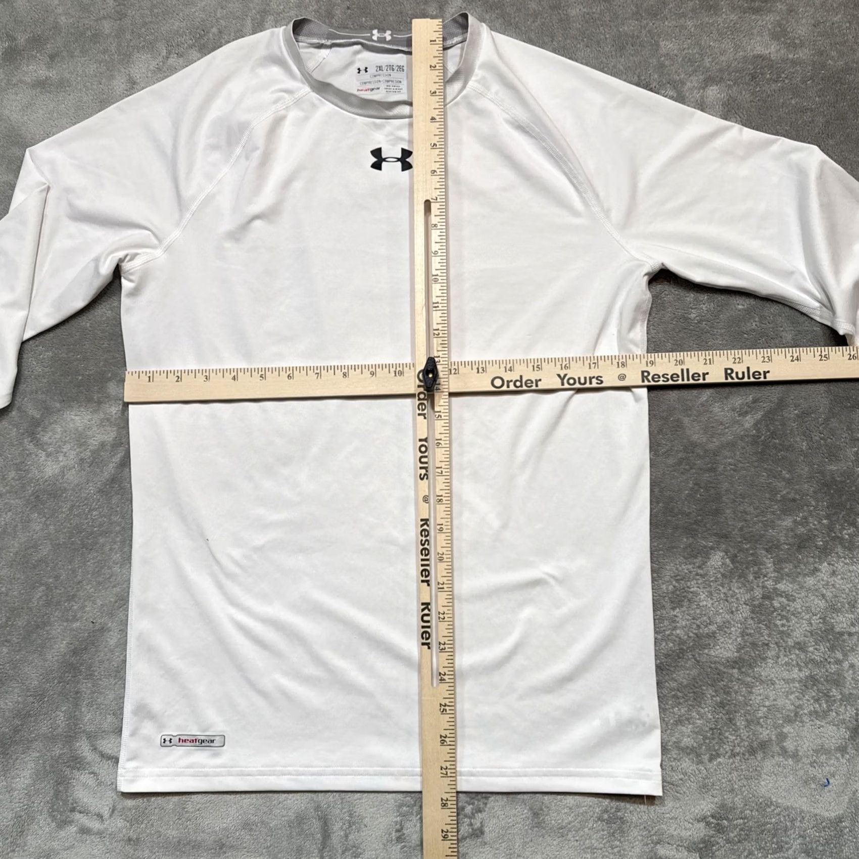 Under Armour Under Armour Shirt Mens 2XL White HeatGear Compression Long Sleeve Gym Athletic Crew Neck Raglan Logo Moisture Wicking Quick Dry Lightweight Size US XXL / EU 58 / 5 - 4 Thumbnail
