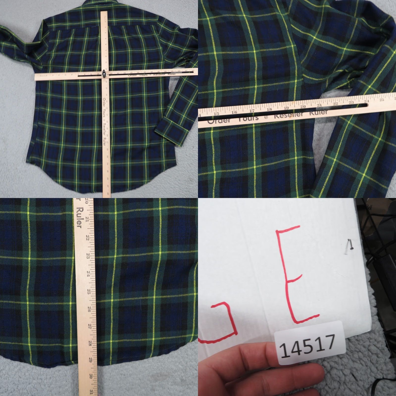 Vintage RSVLTS Shirt Mens Medium Navy Green Plaid Flannel Shacket Button Up Pockets Camp Size US M / EU 48-50 / 2 - 8 Thumbnail