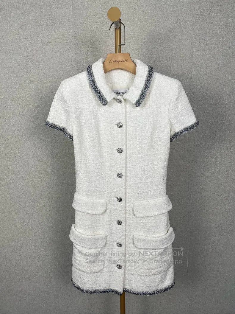 Chanel Chanel Roof series white silver thread dress Size XXS / US 00 / IT 34 - 1 Thumbnail