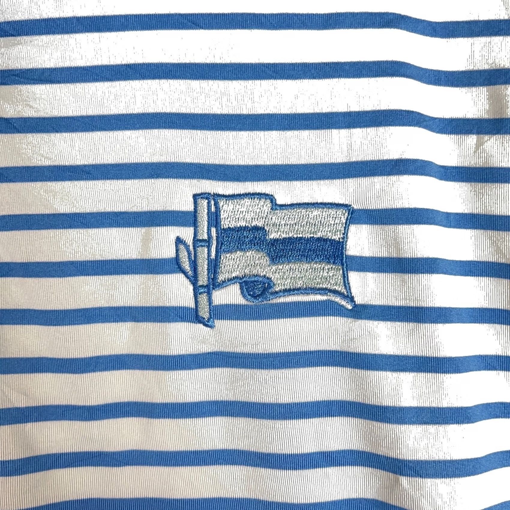 Footjoy FootJoy Mens Shirt Blue Striped Polo Athletic Short Sleeve Button-Down Collared L Size US L / EU 52-54 / 3 - 7 Thumbnail