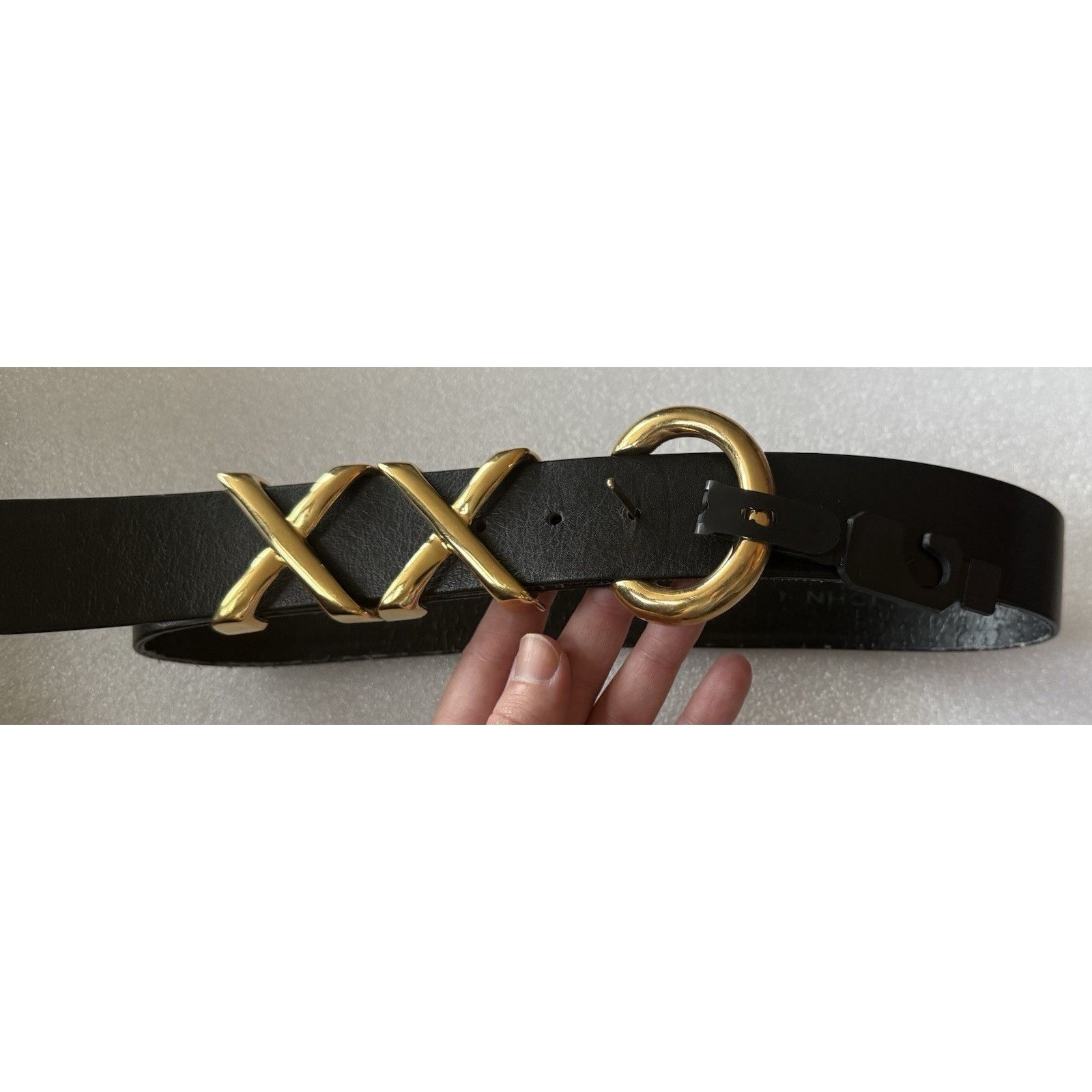St. John ST. John Belt Black Leather Gold X Hardware Buckle Size 4 Size ONE SIZE - 1 Thumbnail