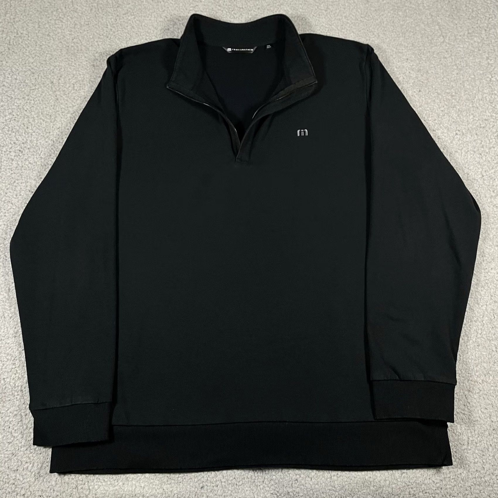 TravisMathew Travis Mathew 1/4 Zip Pullover Mens 3XL Black Stretch Golf Cotton Blend Shirt Size US XXL / EU 58 / 5 - 4 Thumbnail