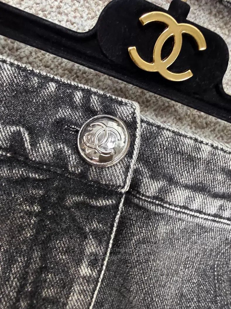 Chanel Chanel Thin flash double C denim short skirt pants Size 24" / US 00 / IT 34 - 5 Thumbnail