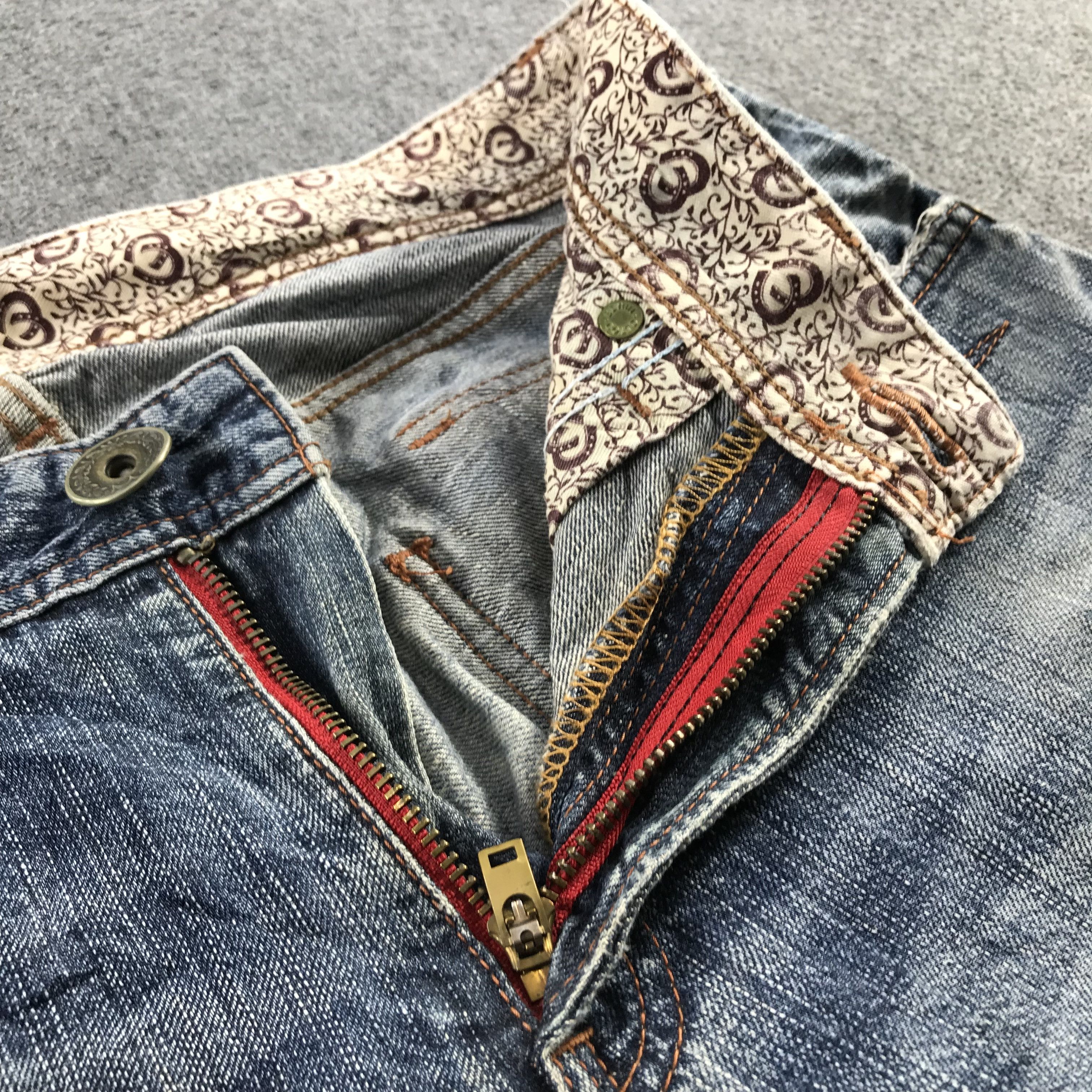 Edwin Edwin 503 Blue Trip Jeans Distress Faded Blue Denim KJ3429 Size US 32 / EU 48 - 10 Thumbnail