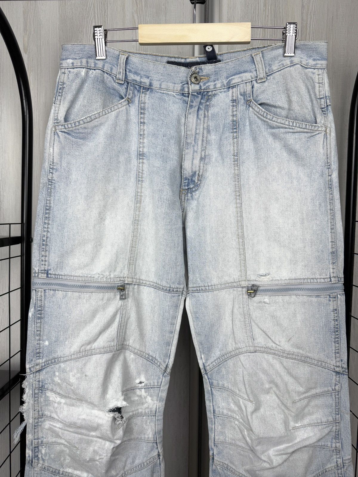 Vintage FISHBONE Vintage y2k blue baggy double knee distressed pants Size US 34 / EU 50 - 3 Thumbnail