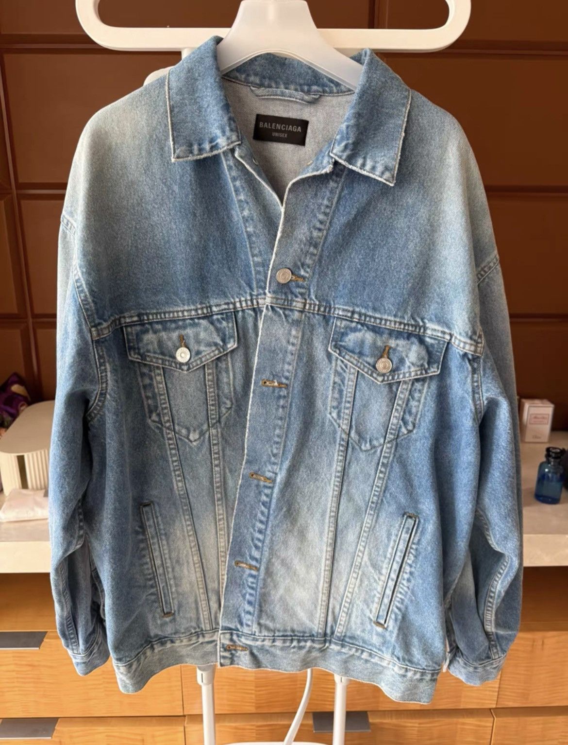 Balenciaga Spray-painted Logo Denim Jacket