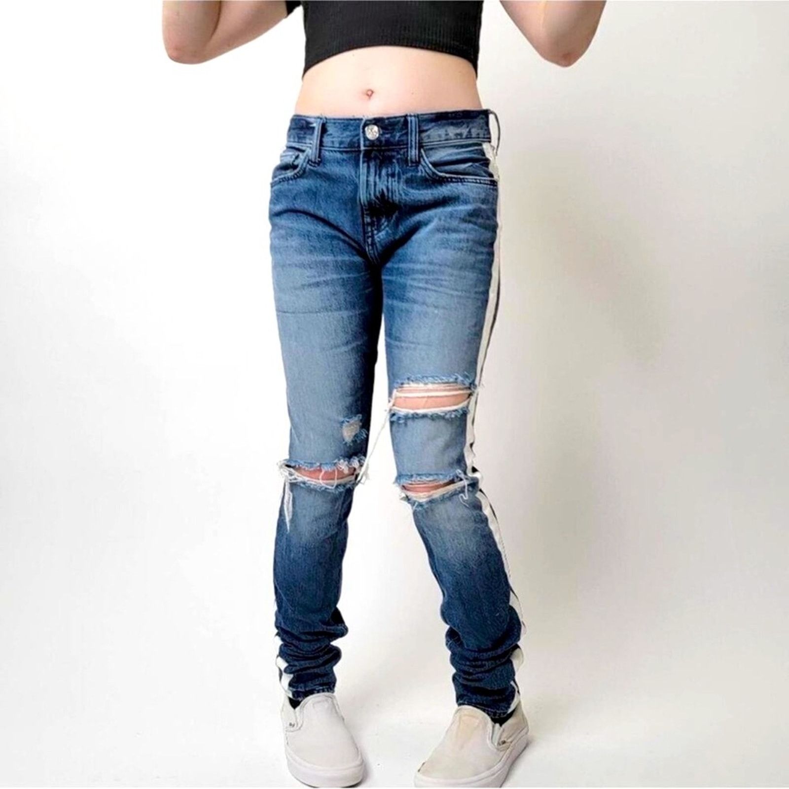 Pacsun PacSun Vertical Stretch Stacked Skinny Striped Jeans Grailed