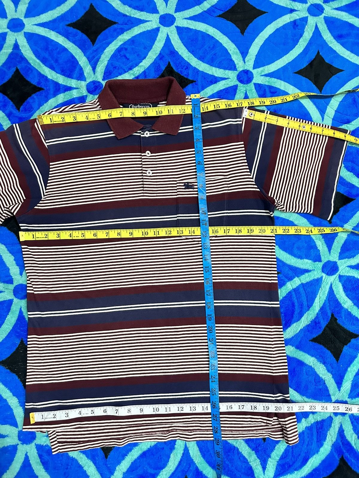 Burberry Vintage Burberry USA Stripe Single Stitch Polo A210 Size US M / EU 48-50 / 2 - 10 Thumbnail