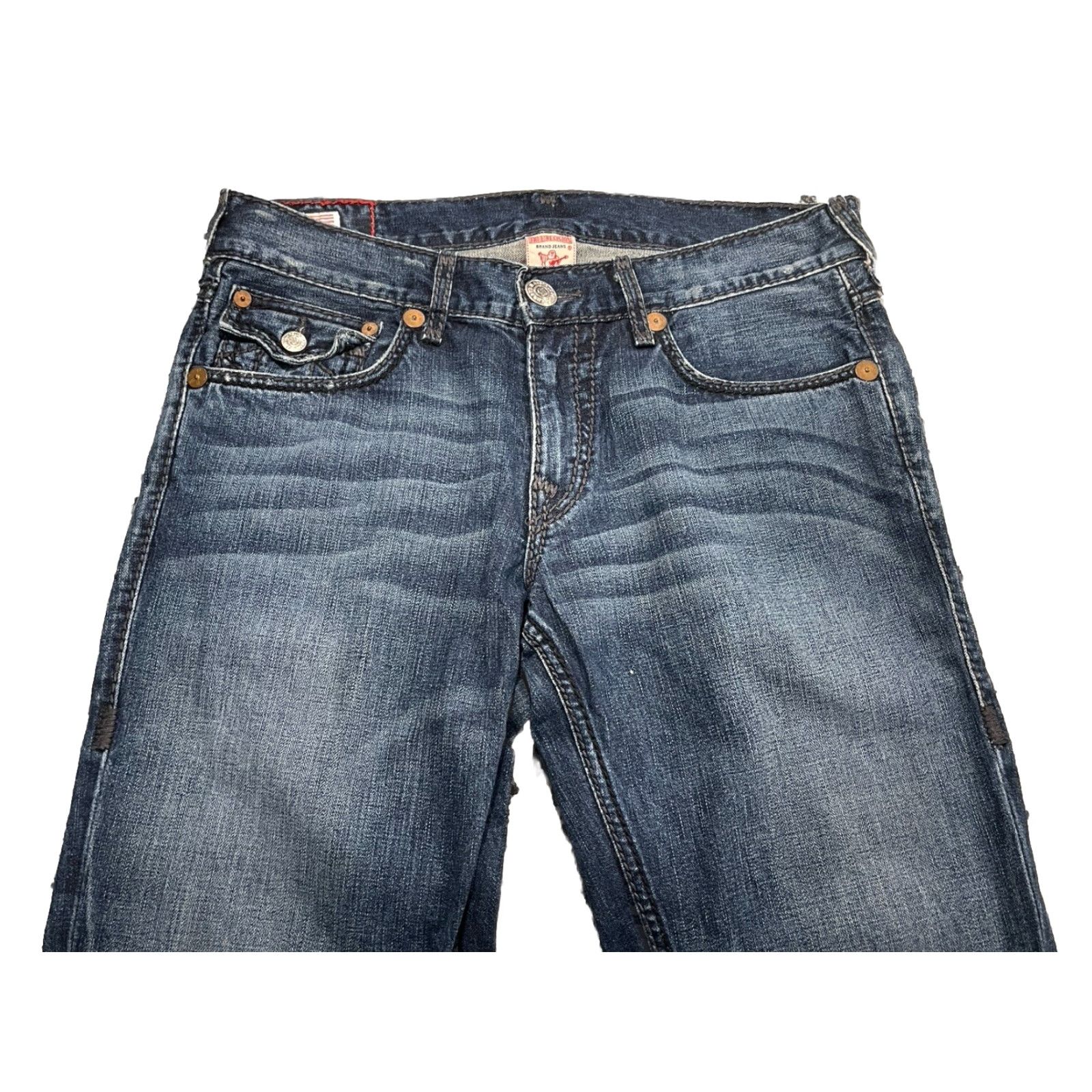 True Religion VINTAGE True Religion Jeans Mens 36x32 Blue Denim Ricky Giant Big T Made In USA Main Selling Point: Brand/Classic Size US 36 / EU 52 - 2 Thumbnail