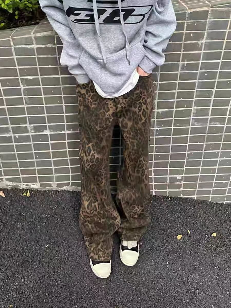 Vintage Everything Vintage Brown Leopard Bootcut Jeans Size US 32 / EU 48 - 2 Thumbnail