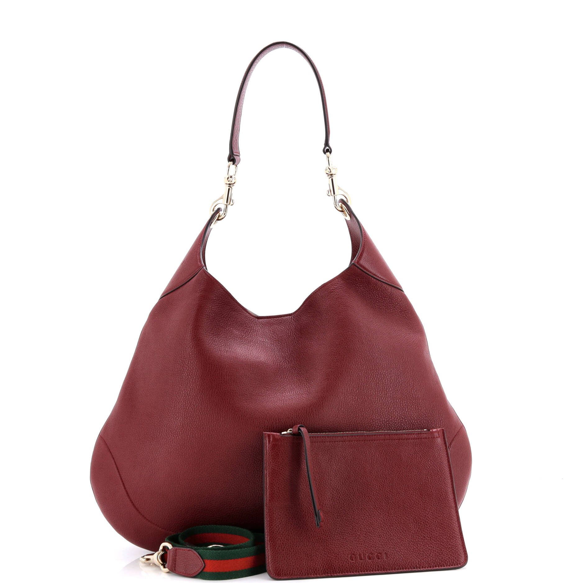 Gucci B Shoulder Bag Leather Medium in Red, Women's