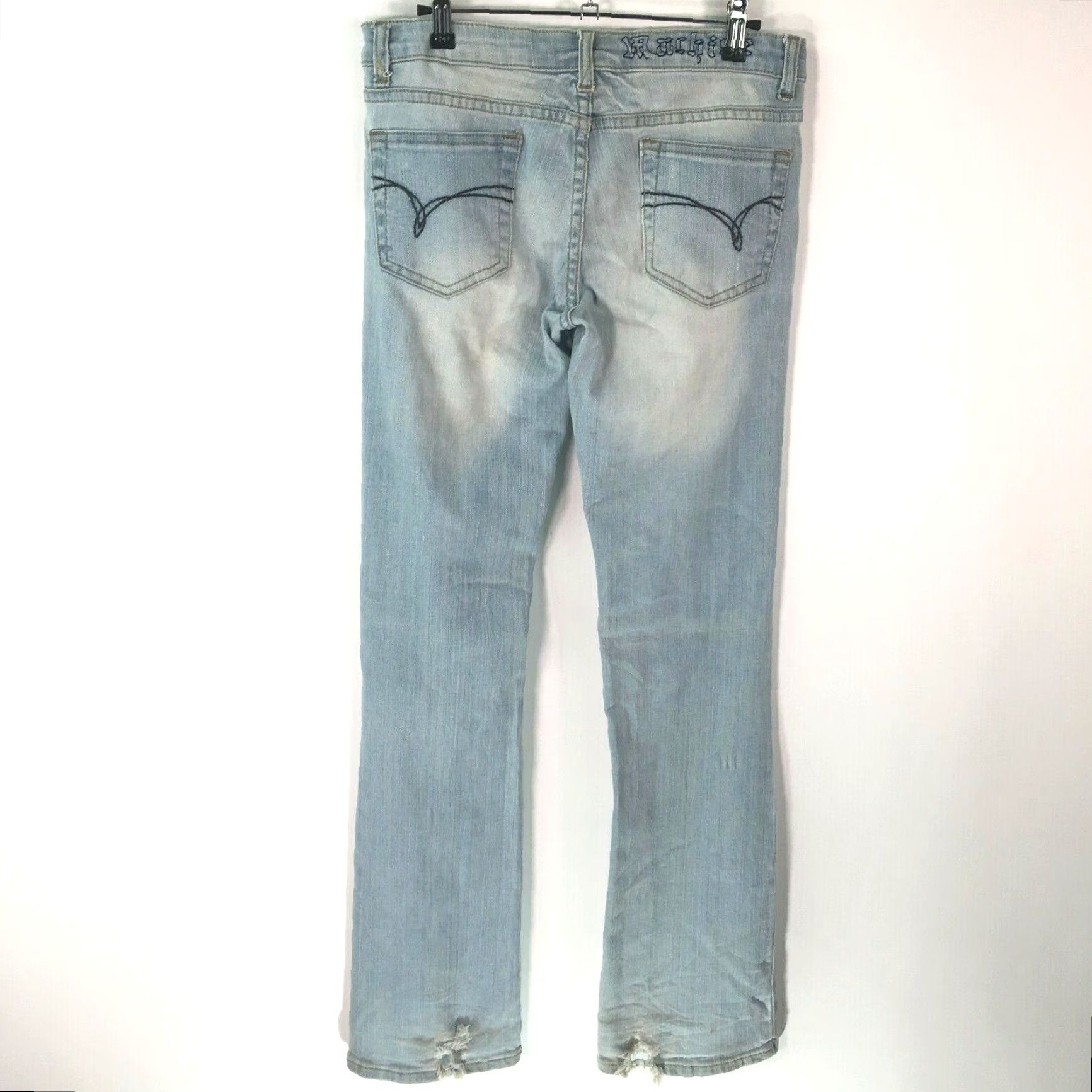 Toy Machine Machine Jeans Women Straight Regular Flat Front Size 7 Blue 5-Pocket Denim Rise Mid Inseam 34 Vintage No Size 28" / US 6 / IT 42 - 2 Thumbnail