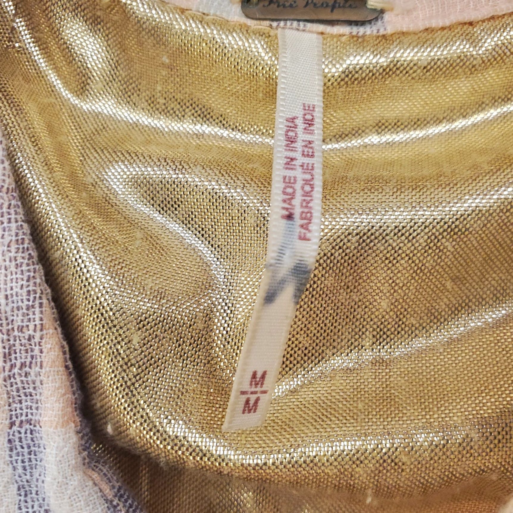 Free People Free People Blouse Shirt Oversized Dolman Batwing Peach Plaid Gauzy Boho Button Up Multicolor Long Sleeve Collared 100% Cotton Casual Womens M Size M / US 6-8 / IT 42-44 - 7 Thumbnail