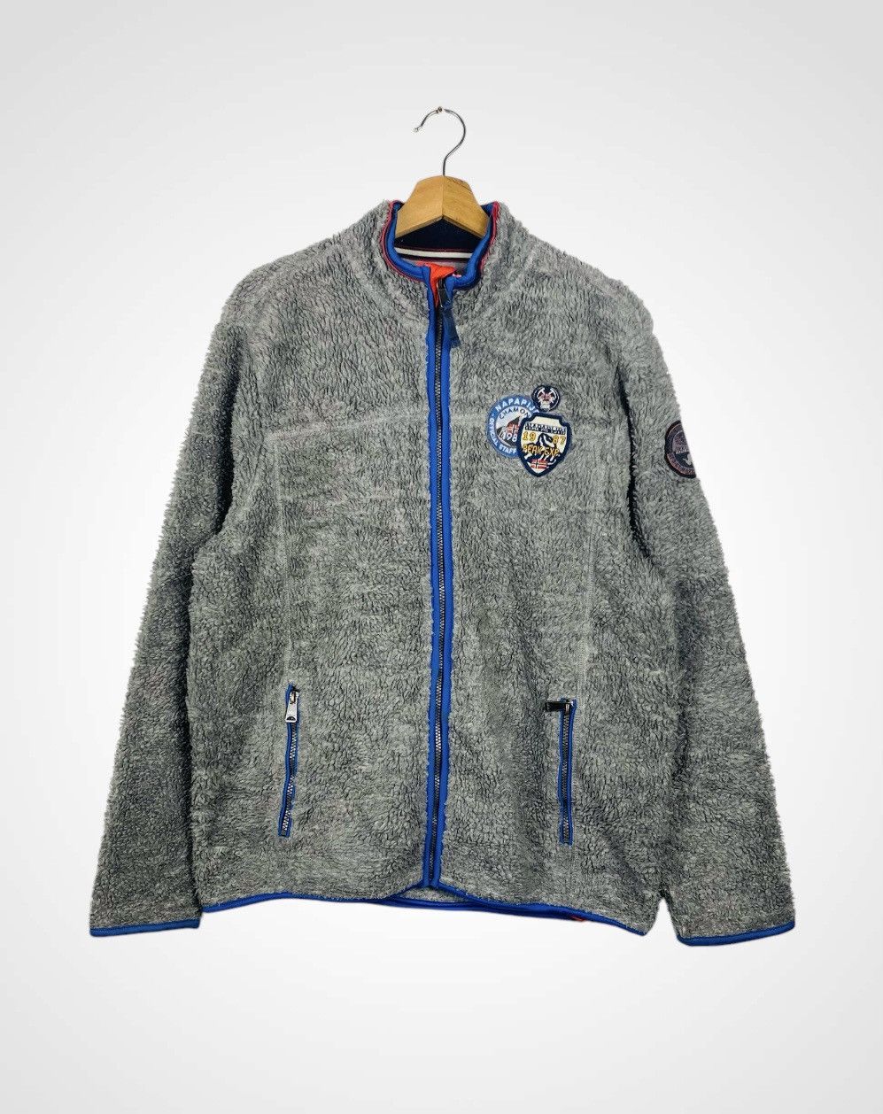 Napapijri Vintage Napapijri Sherpa Fleece Full Zipper Sweater Size US L / EU 52-54 / 3 - 1 Thumbnail