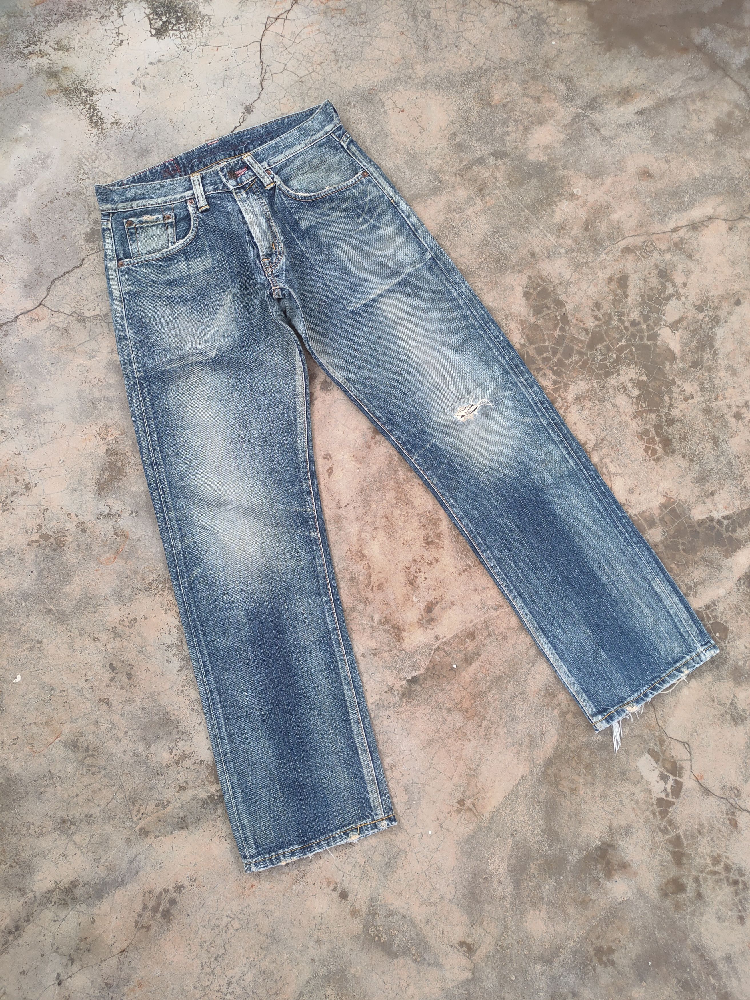 Edwin W30 VINTAGE EDWIN FADED DISTRESSED DENIM JEAN PANTS Size US 30 / EU 46 - 2 Thumbnail